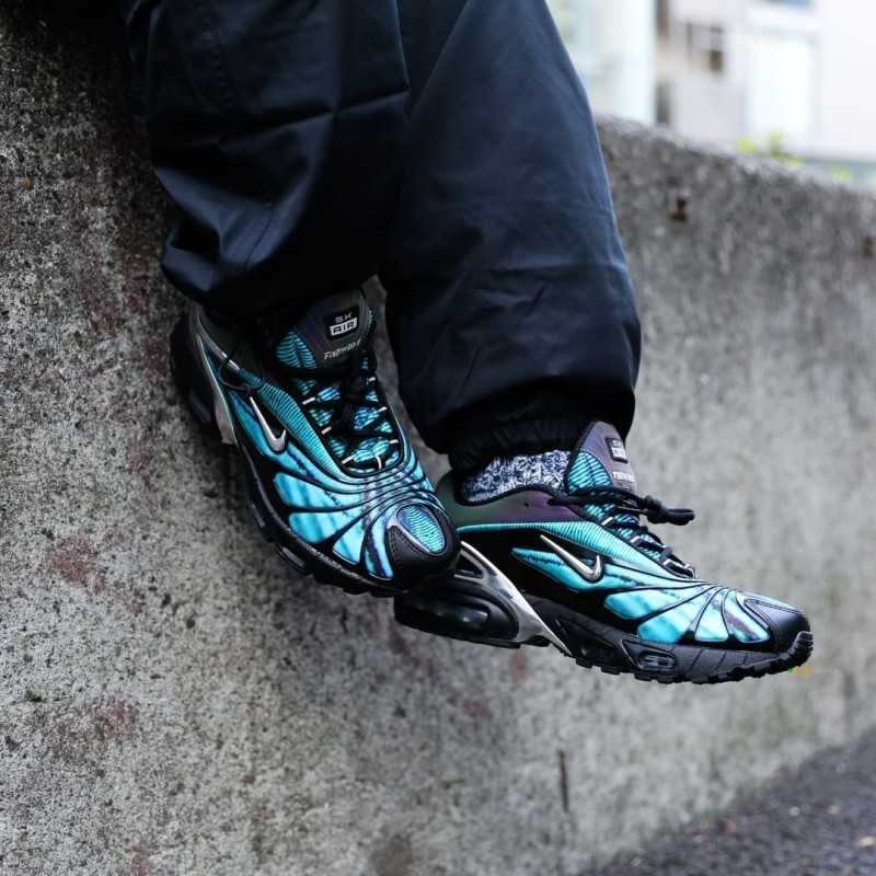 Nike x Skepta Air Max Tailwind 5 Chrome Blue 착용 스타일 - 3