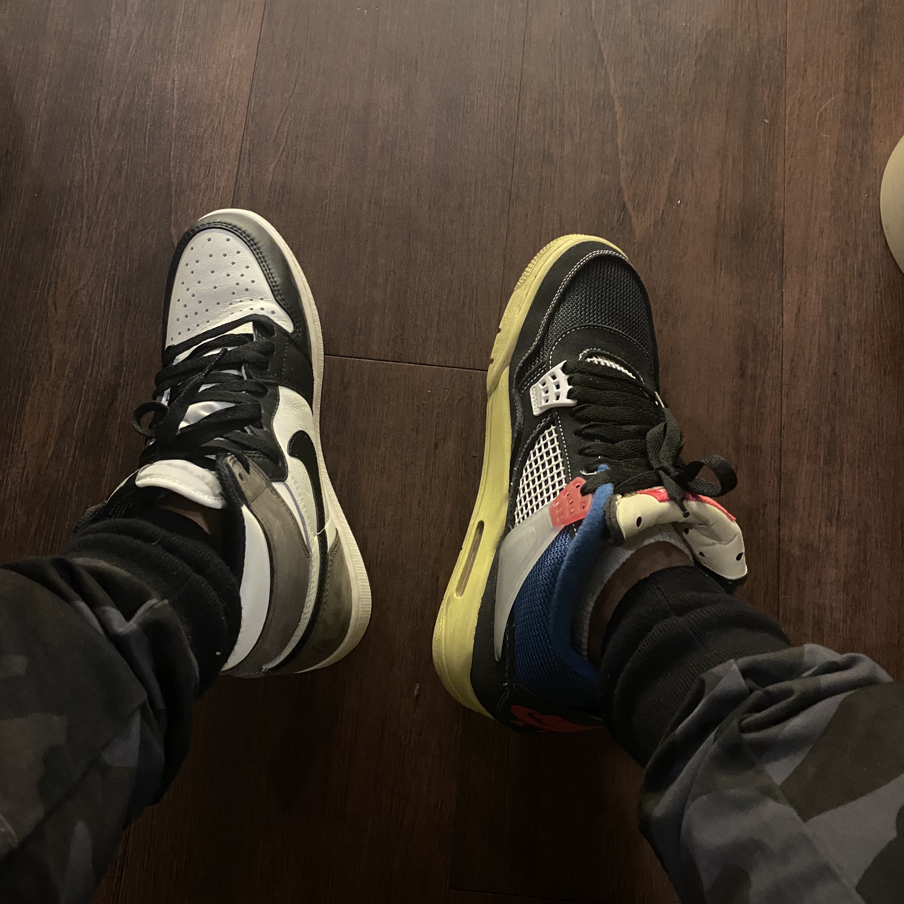 Jordan 1 Retro High OG Black Mocha, Jordan 4 x Union Retro Off Noir 착용 스타일 - 4