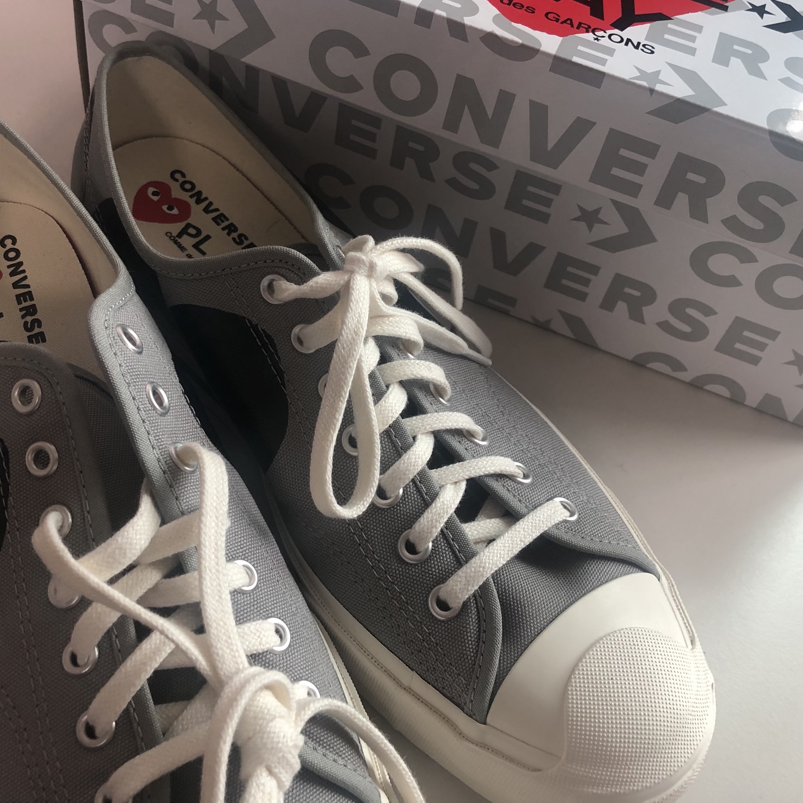 Converse x Play Comme des Garcons Jack Purcell Drizzle Black 착용 스타일 - 1