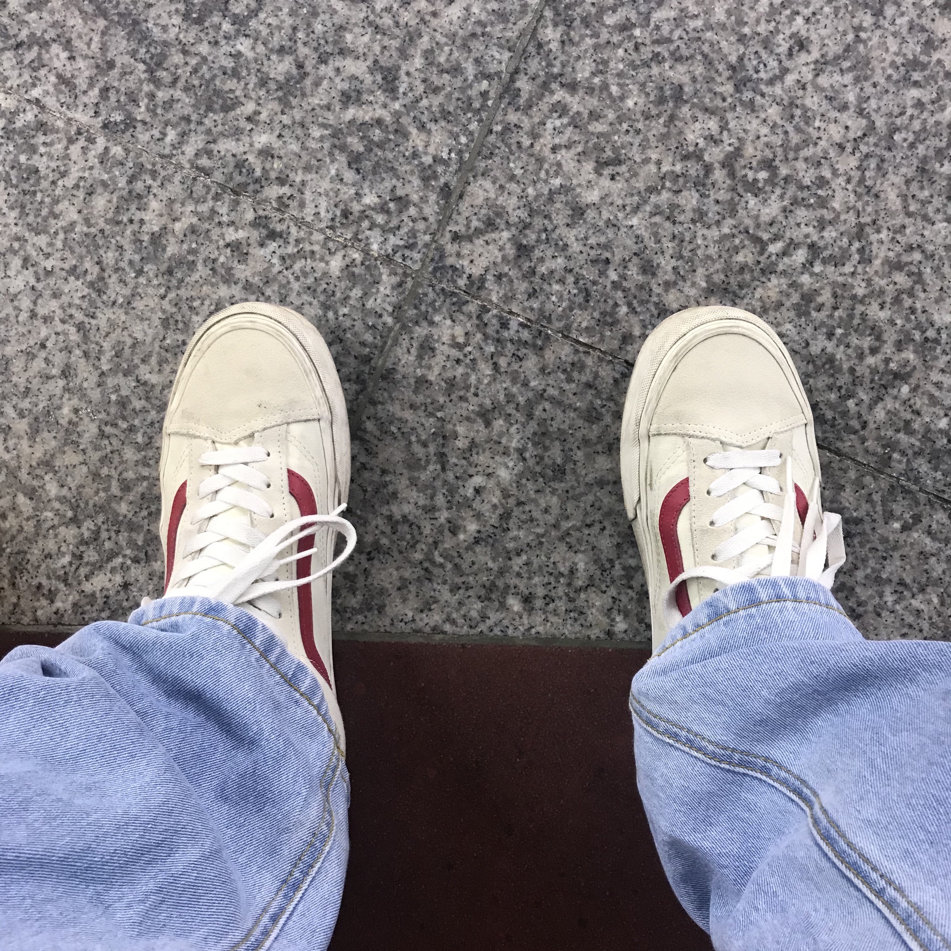 Vans Style 36 Marshmallow Racing Red 착용 스타일 - 2