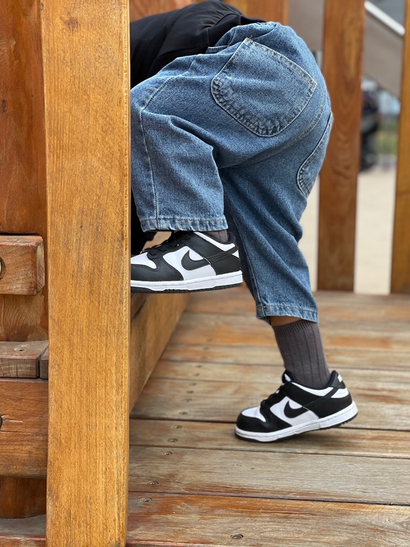Nike Dunk Low Retro Black, (TD) Nike Dunk Low Black 착용 스타일 - 3