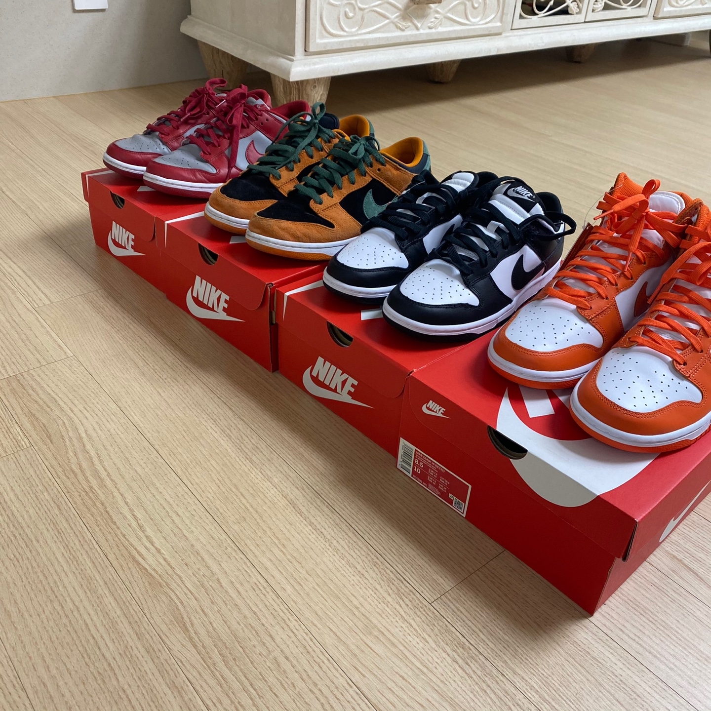 Nike Dunk Low SP Ceramic, Nike Dunk Low Retro Medium Grey 착용 스타일