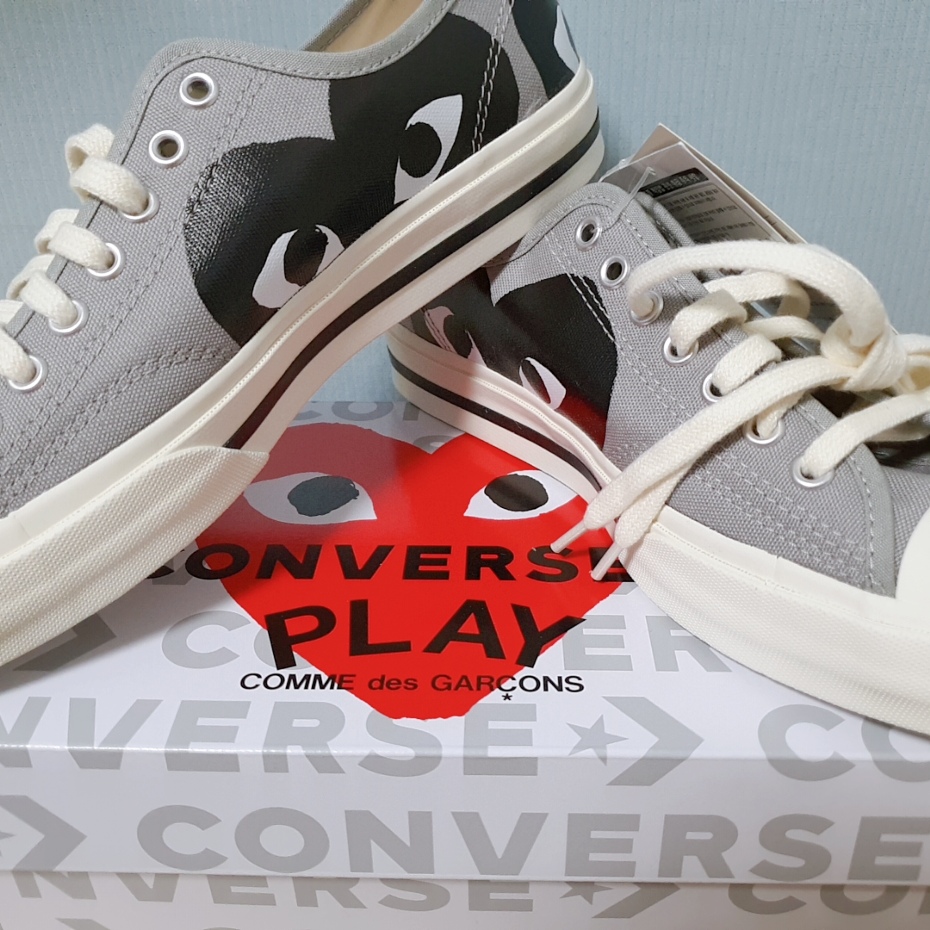 Converse x Play Comme des Garcons Jack Purcell Drizzle Black 착용 스타일 - 2
