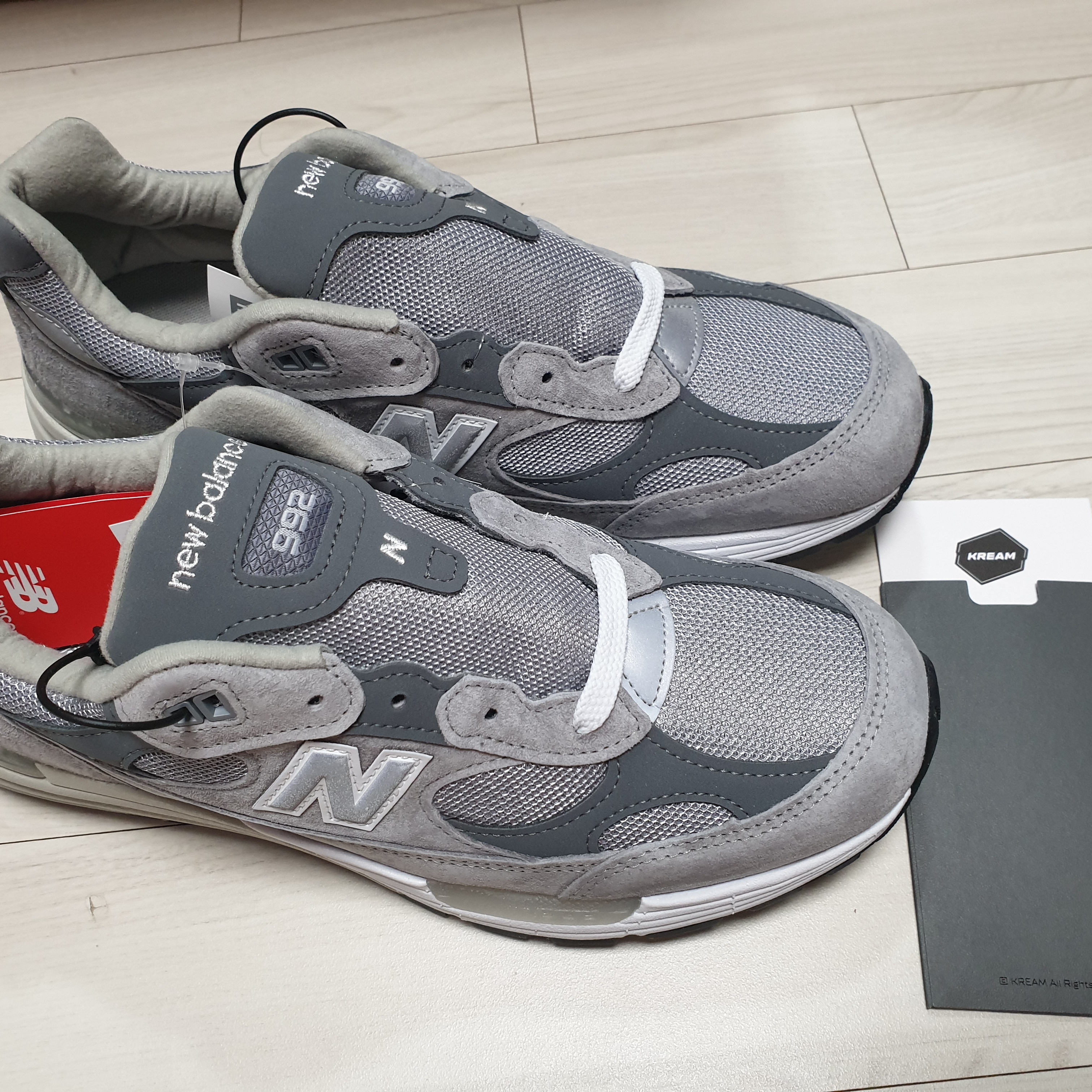 New Balance 992 Made in USA Grey - D Standard 착용 스타일 - 3