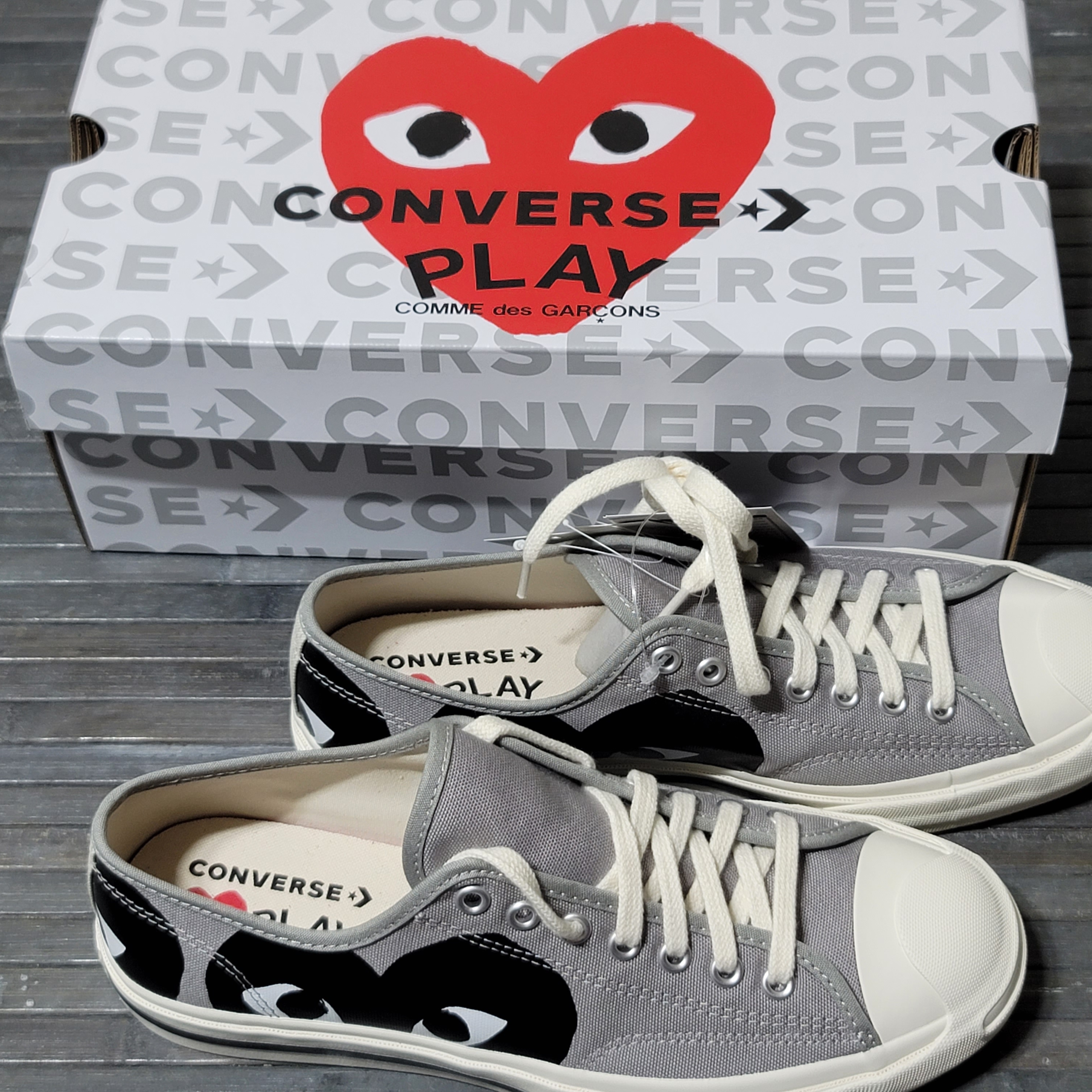Converse x Play Comme des Garcons Jack Purcell Drizzle Black 착용 스타일 - 5