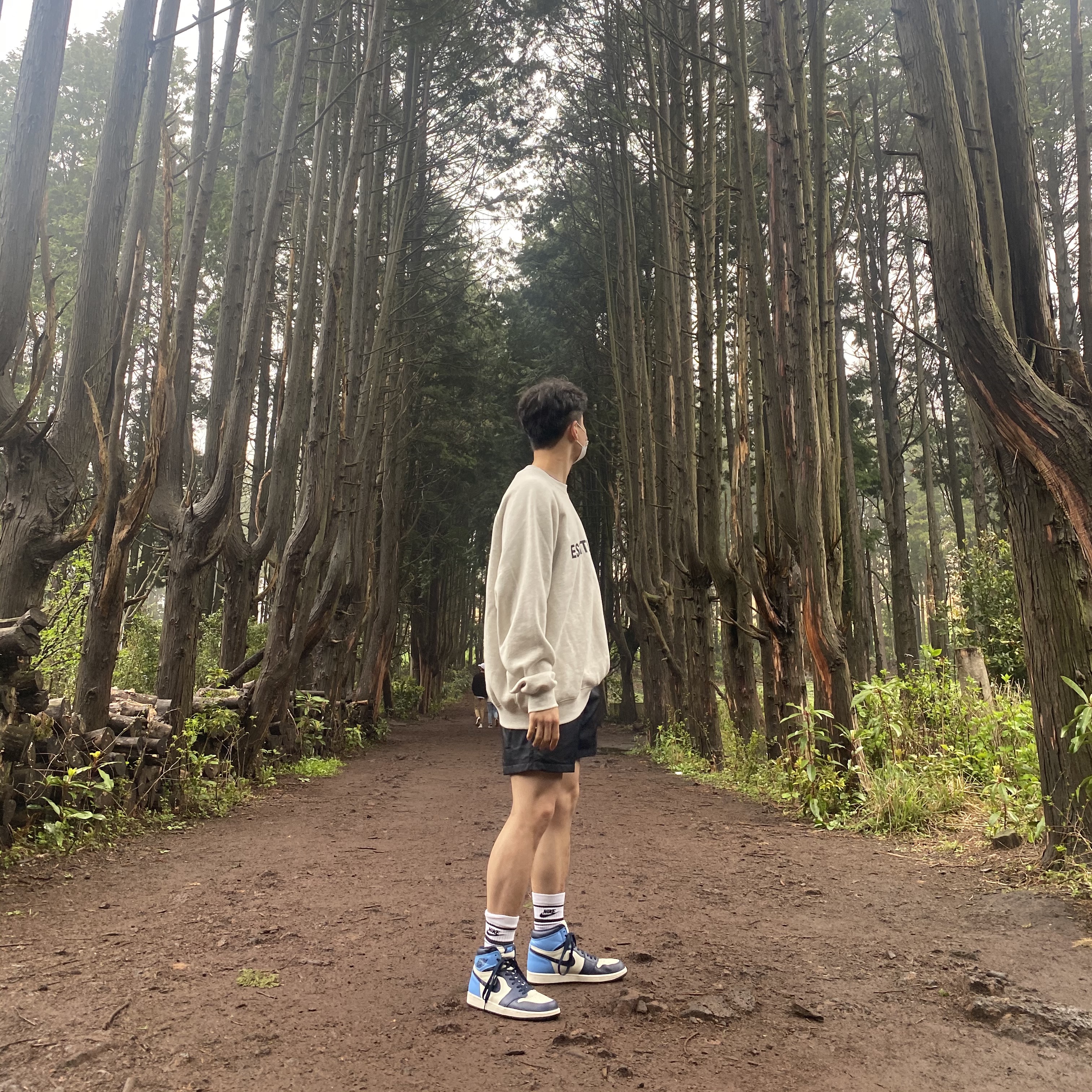 Essentials 3D Silicon Applique Crewneck Oatmeal/Oatmeal Heather/Light Heather Oatmeal 2020, Jordan 1 Retro High Obsidian UNC 착용 스타일