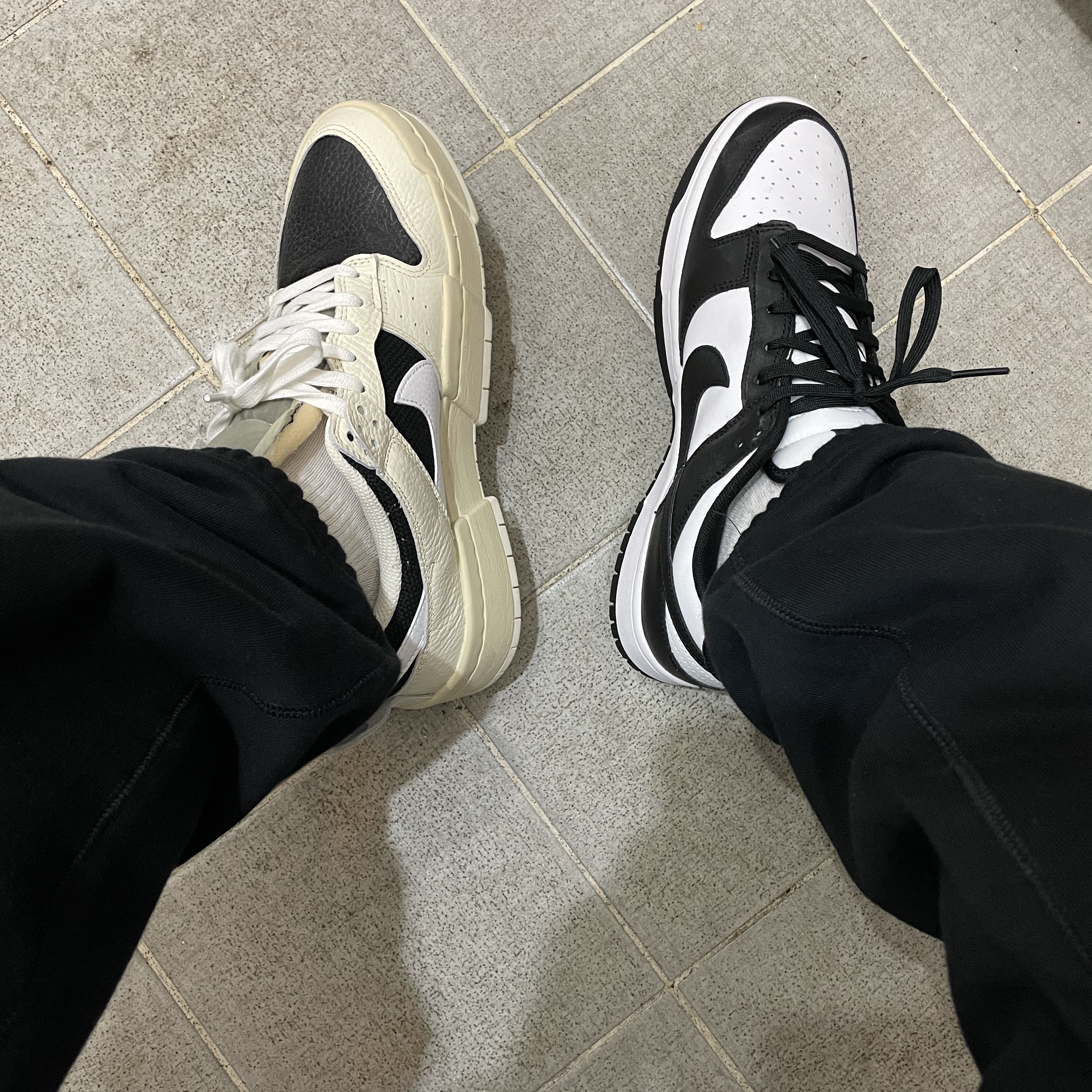 Nike Dunk Low Retro Black, (W) Nike Dunk Low Disrupt Pale Ivory 착용 스타일