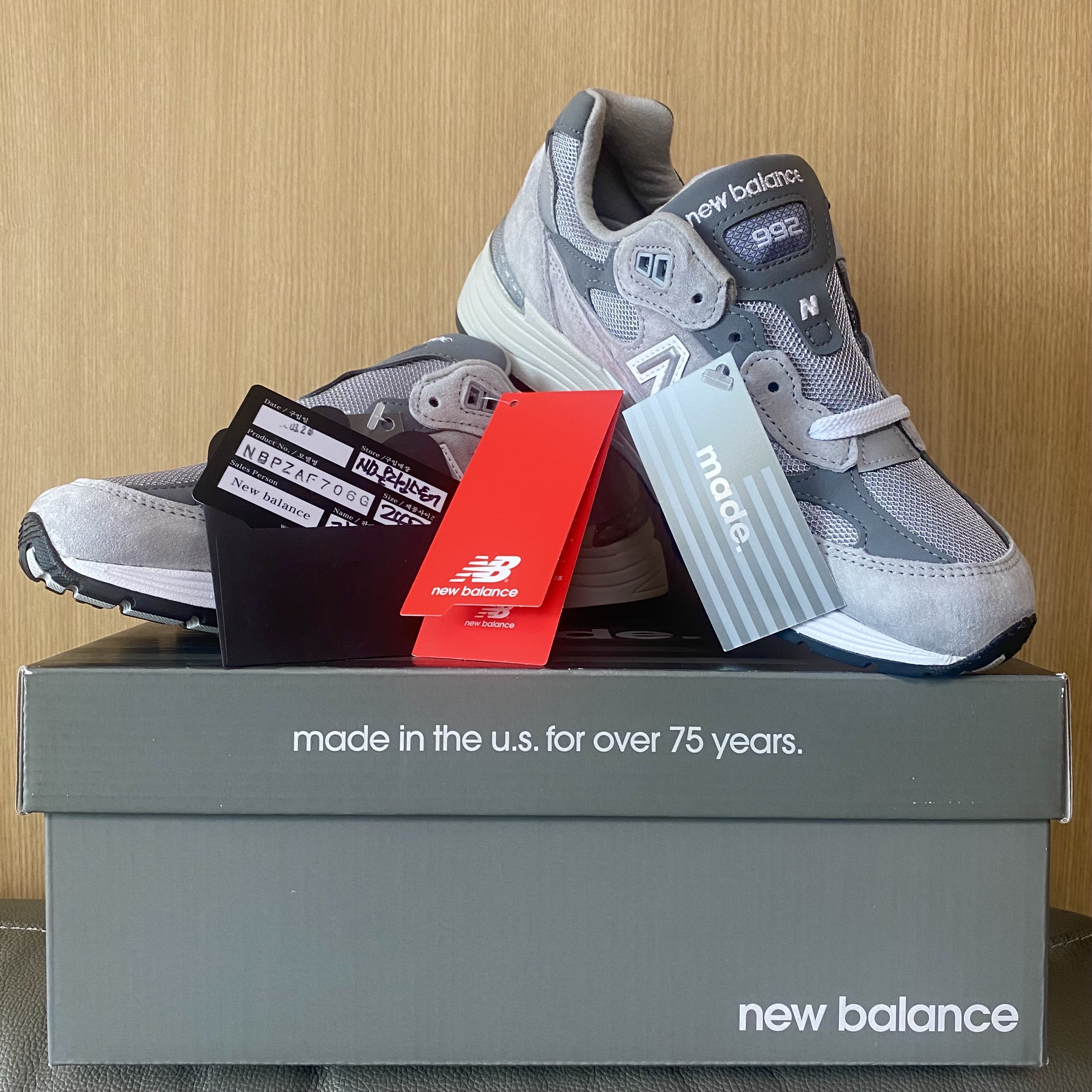 New Balance 992 Made in USA Grey - D Standard 착용 스타일