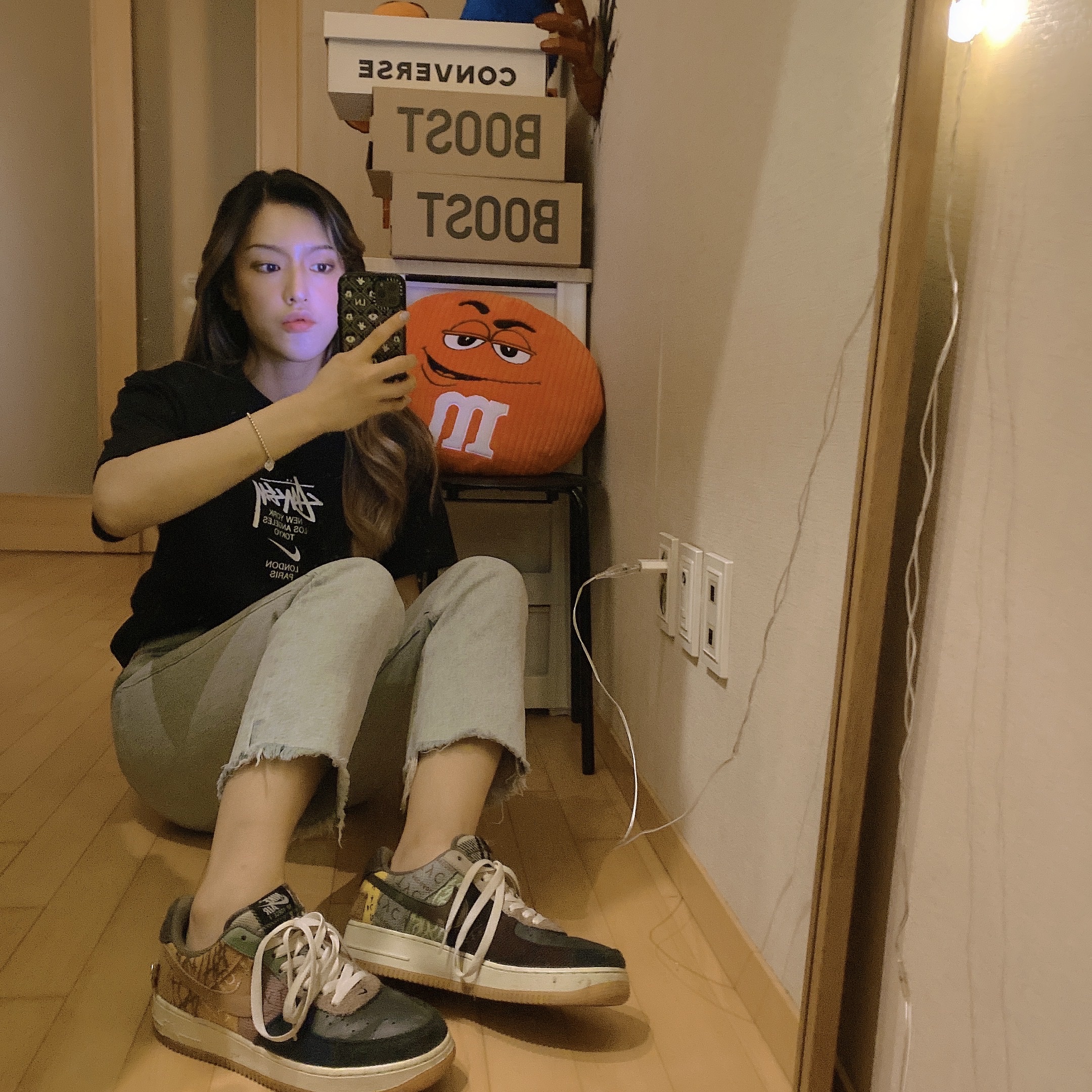 Nike x Stussy WT T-Shirt Black - Asia, Nike x Travis Scott Air Force 1 Low Cactus Jack 착용 스타일