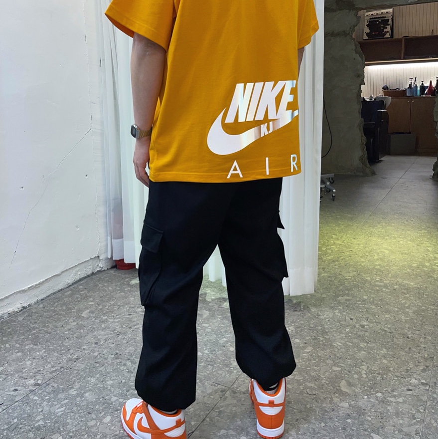 Nike x Kim Jones Oversized T-Shirt Circuit Orange - US/EU, (W) Nike Dunk High Orange Blaze 착용 스타일 - 2