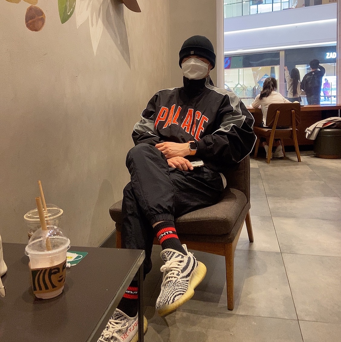 Palace Sport Mit Floss Jacket Black - 21SS, Nike x Sacai LDWaffle Blue Multi 착용 스타일 - 2