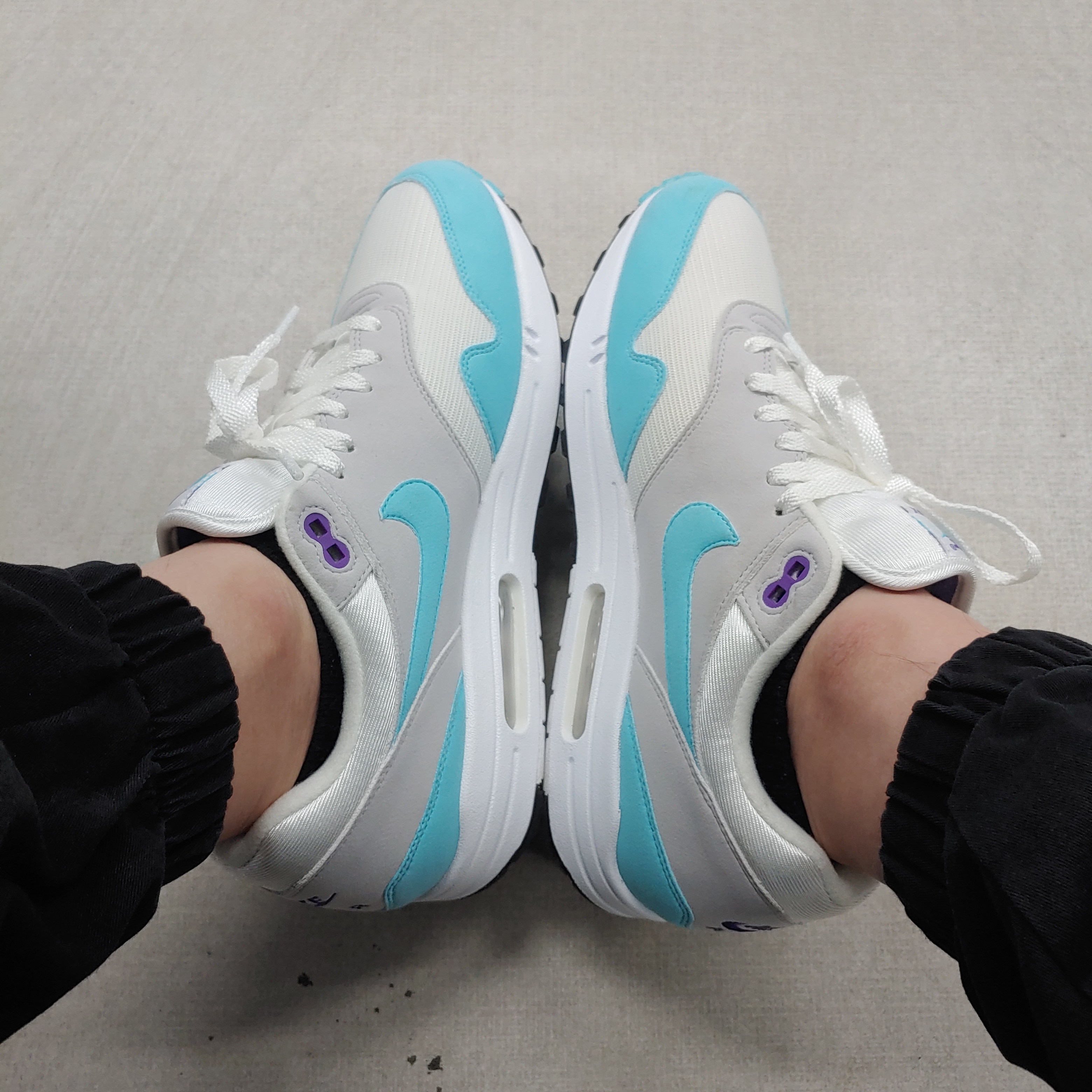 Nike Air Max 1 Anniversary Aqua 착용 스타일 - 1