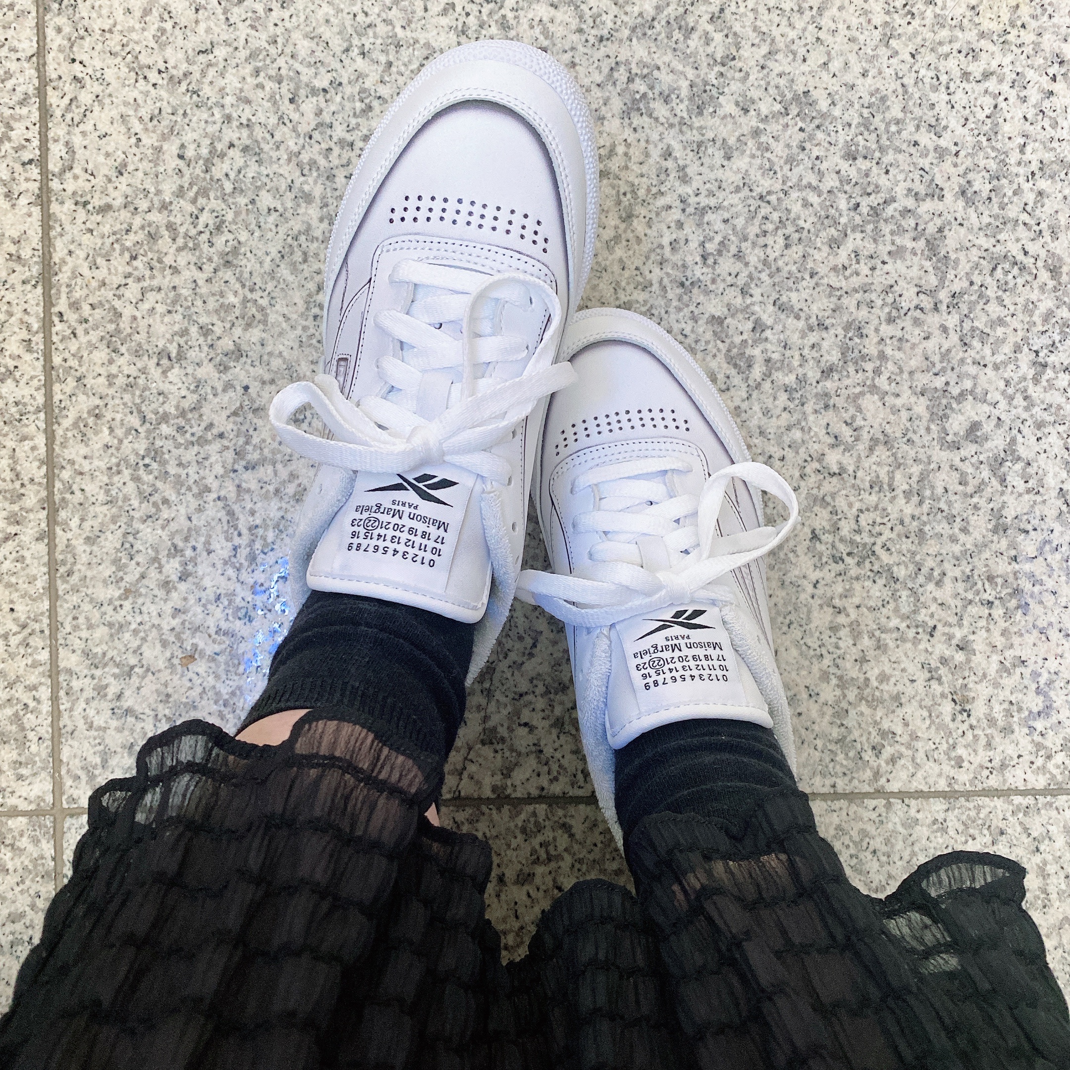 Reebok x Maison Margiela Club C TL White 착용 스타일