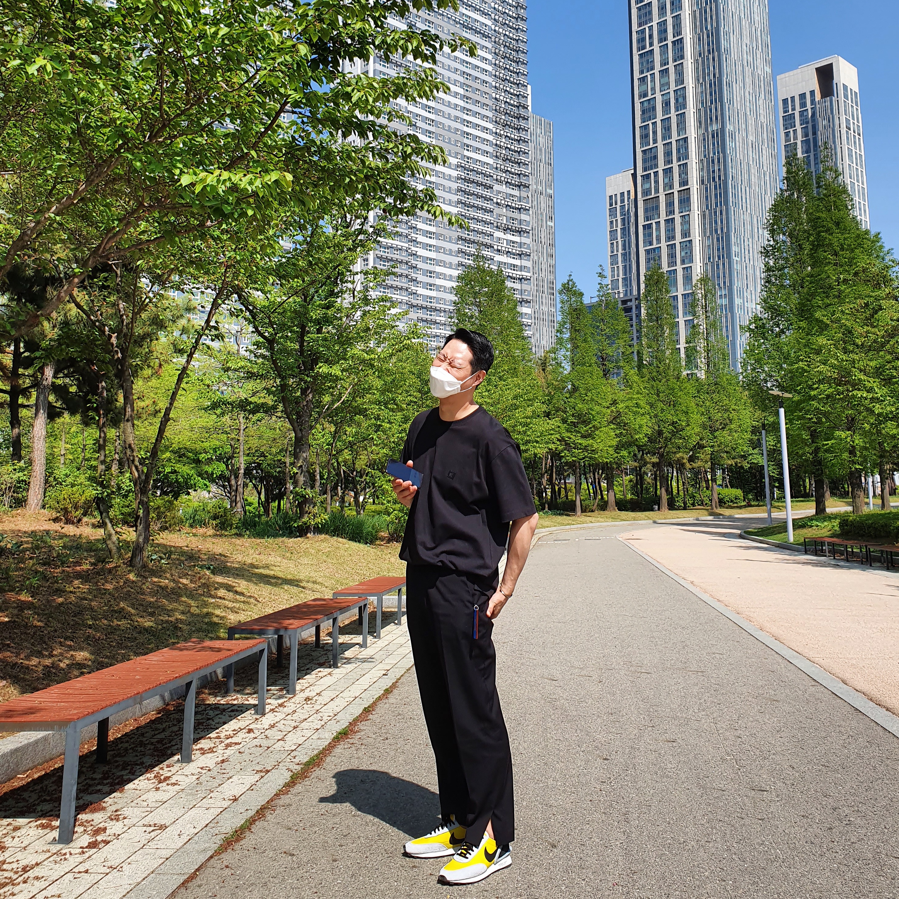 Nike x Undercover Daybreak Bright Citron 착용 스타일