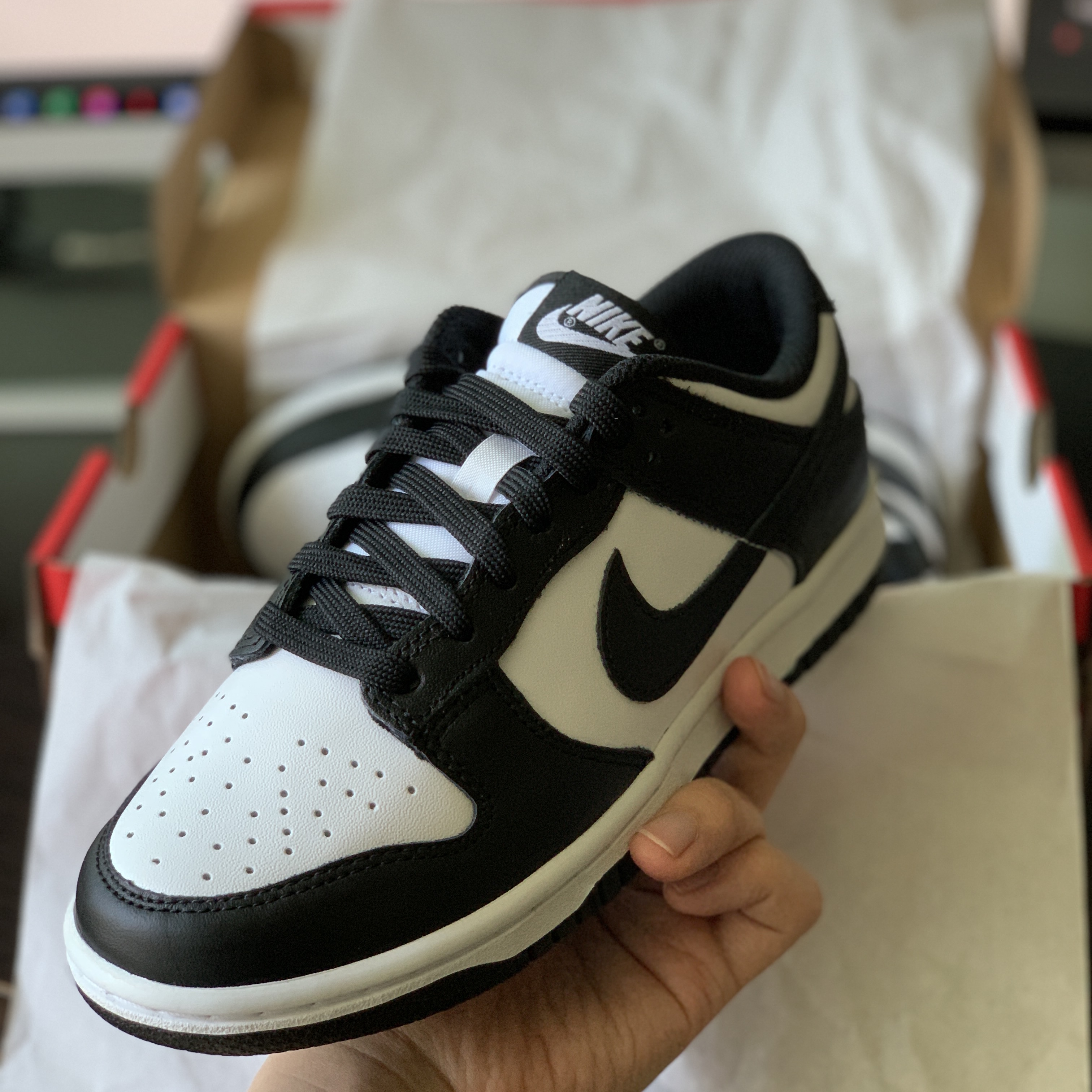 (W) Nike Dunk Low Black, Nike Dunk Low Retro Black 착용 스타일 - 1
