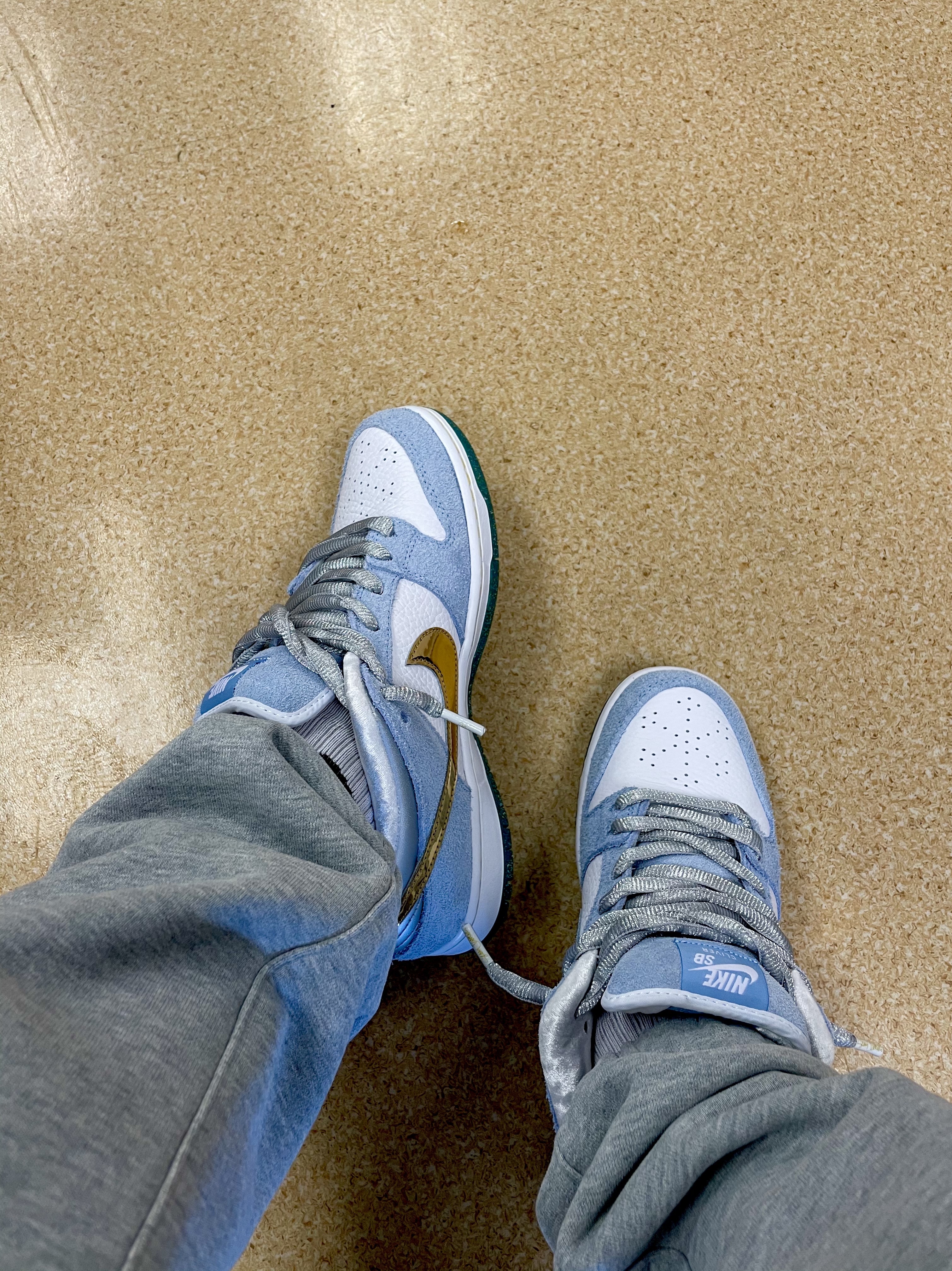 Nike M NRG Hoodie Psychic Blue, Nike M NRG Sweatpants Dark Grey Heather 착용 스타일 - 2