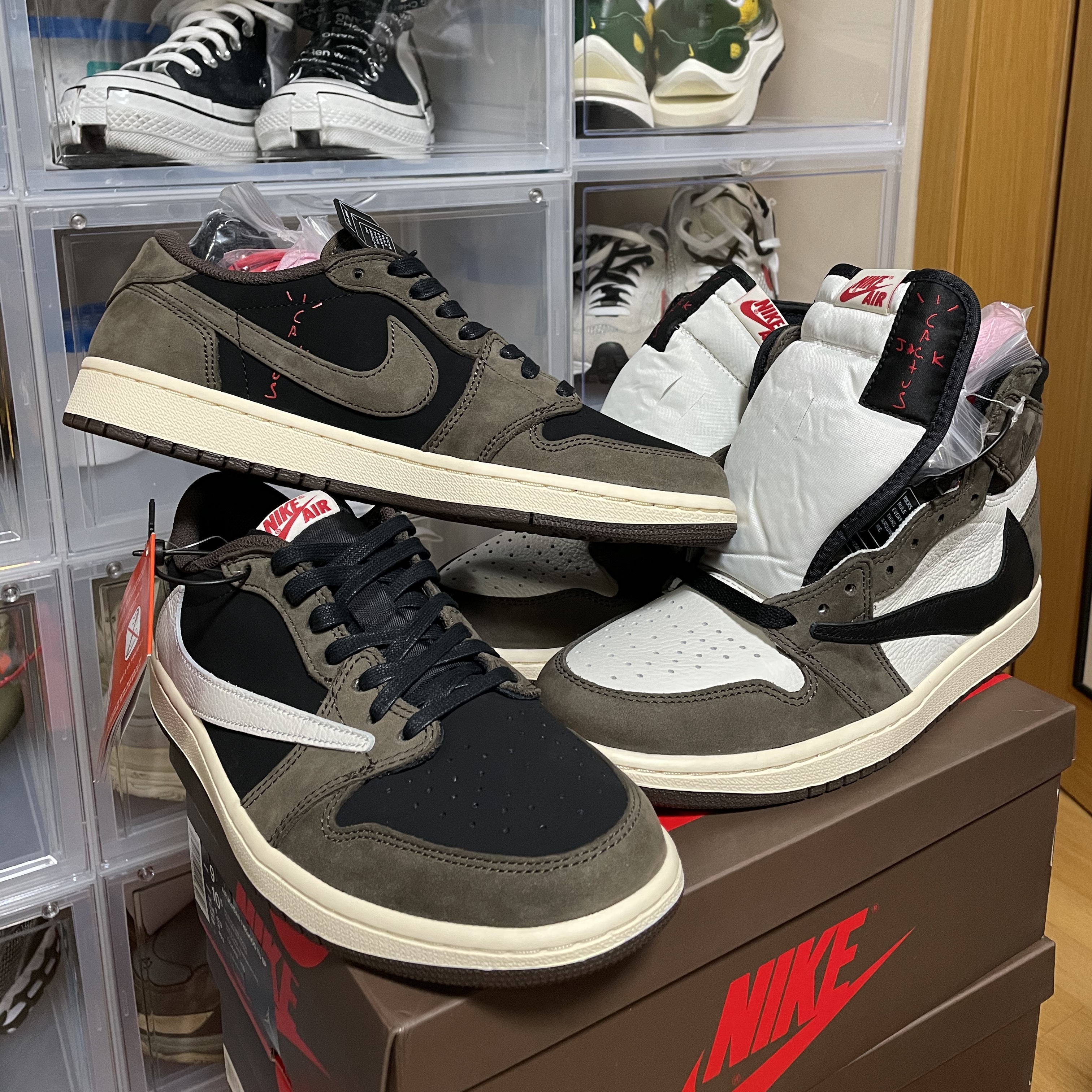 Jordan 1 x Travis Scott Retro High OG SP Mocha, Jordan 1 x Travis Scott Retro Low OG SP Mocha 착용 스타일