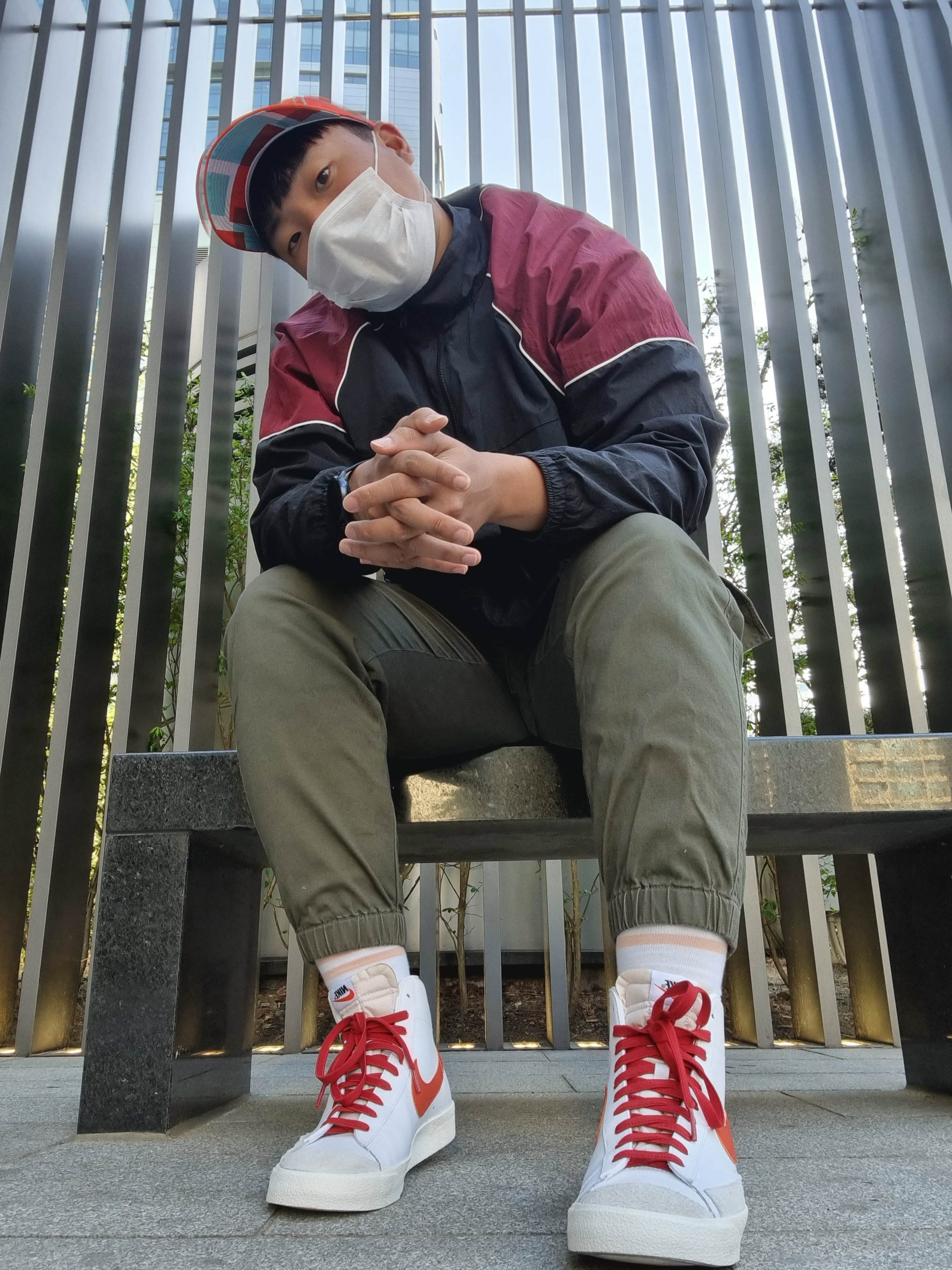 Nike Blazer Mid '77 Vintage Brick Red 착용 스타일 - 1
