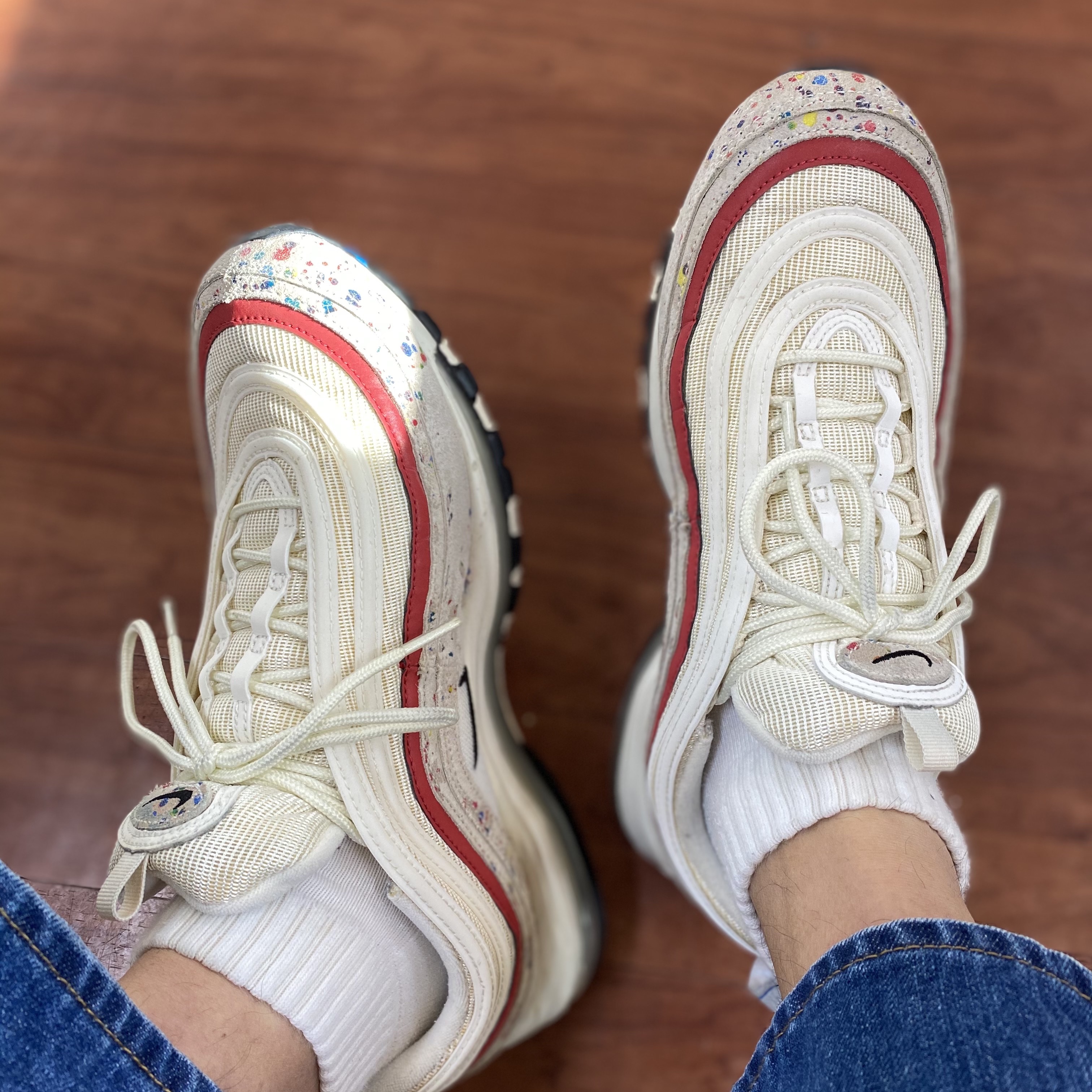 Nike Air Max 97 Paint Splatter 착용 스타일