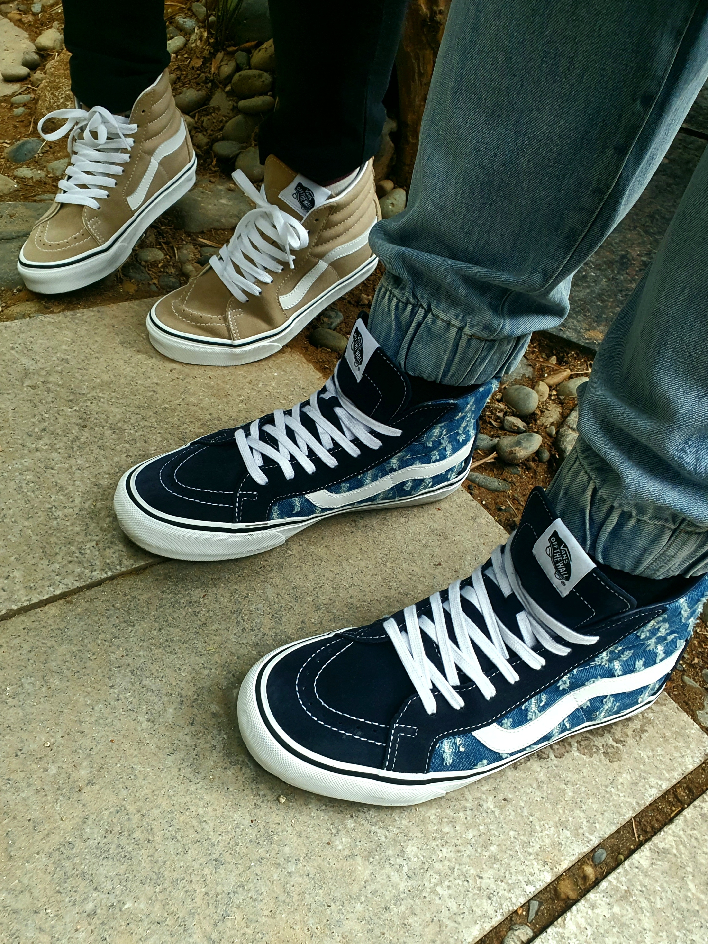 Vans x Supreme Sk8-Hi Hole Punch Denim Blue, Vans Vault Sk8-Hi Reissue VLT LX Marmo 착용 스타일 - 1