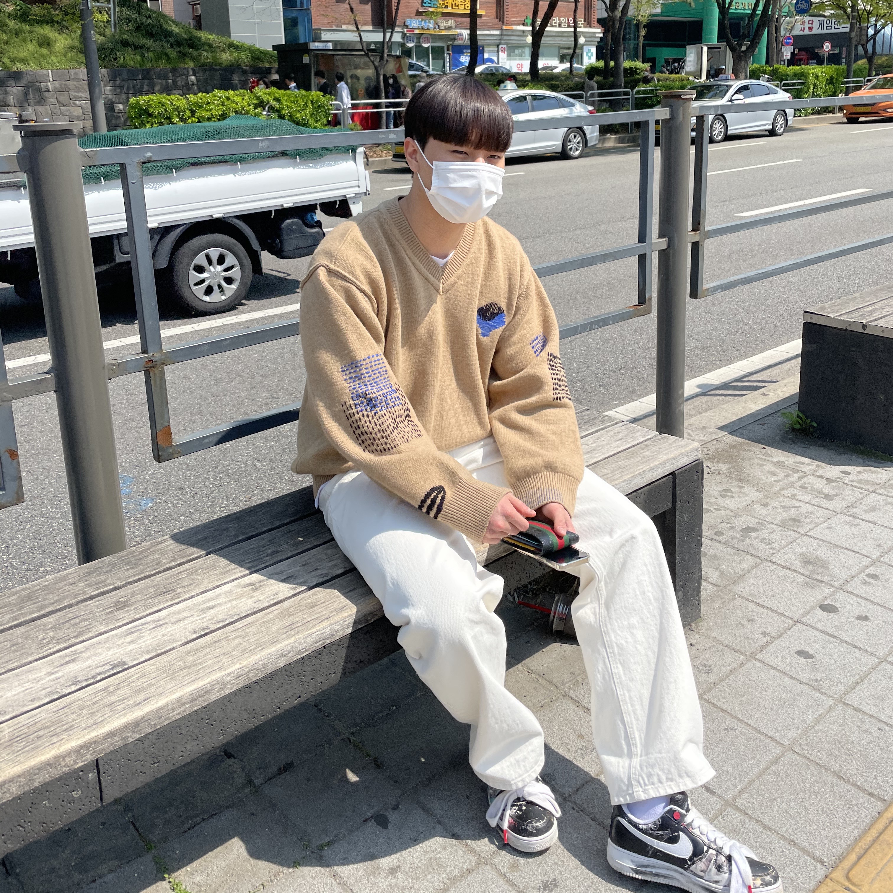 Nike x Peaceminusone Air Force 1 Low Para-Noise 착용 스타일