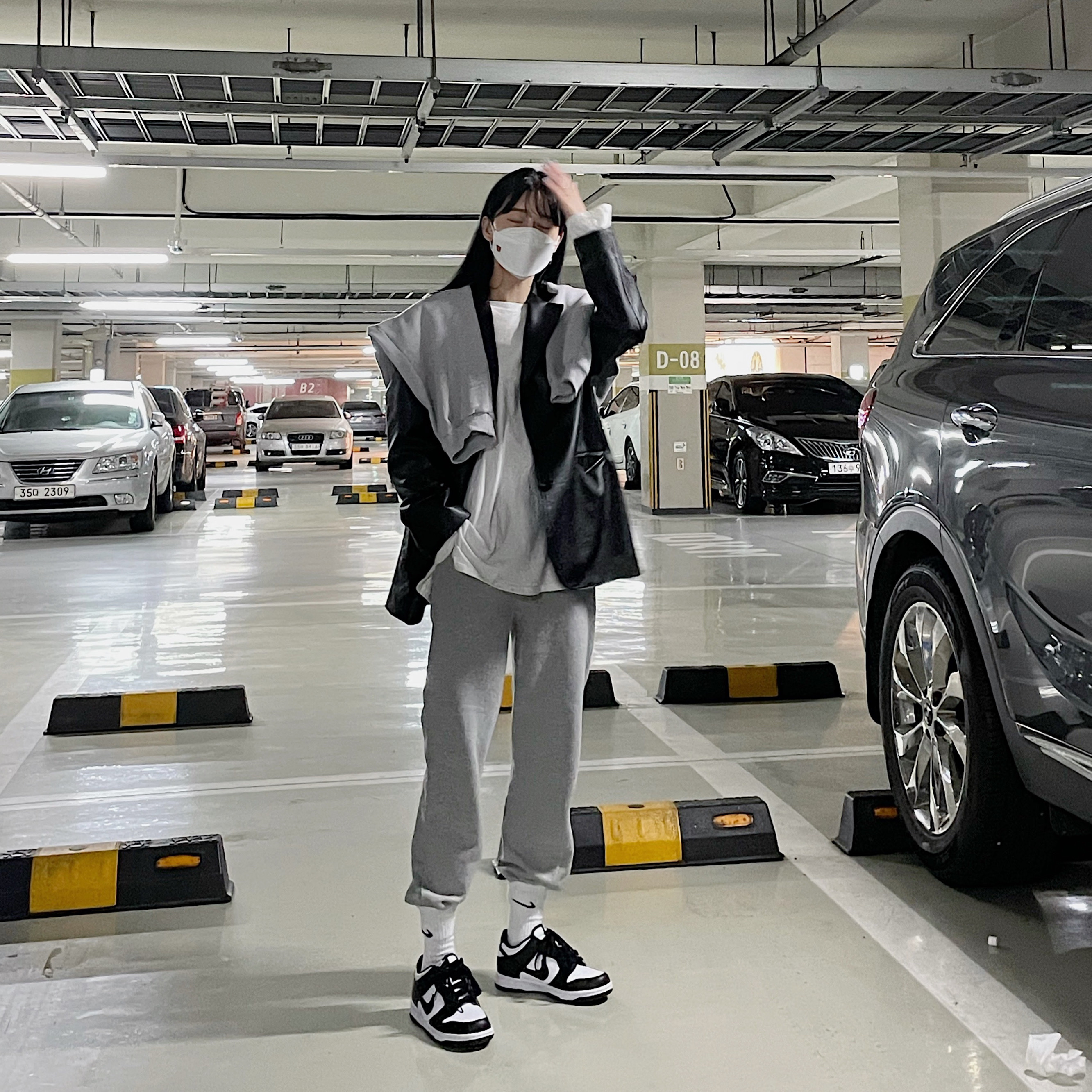 (W) Nike Dunk Low Black, (GS) Nike Dunk Low Black 착용 스타일