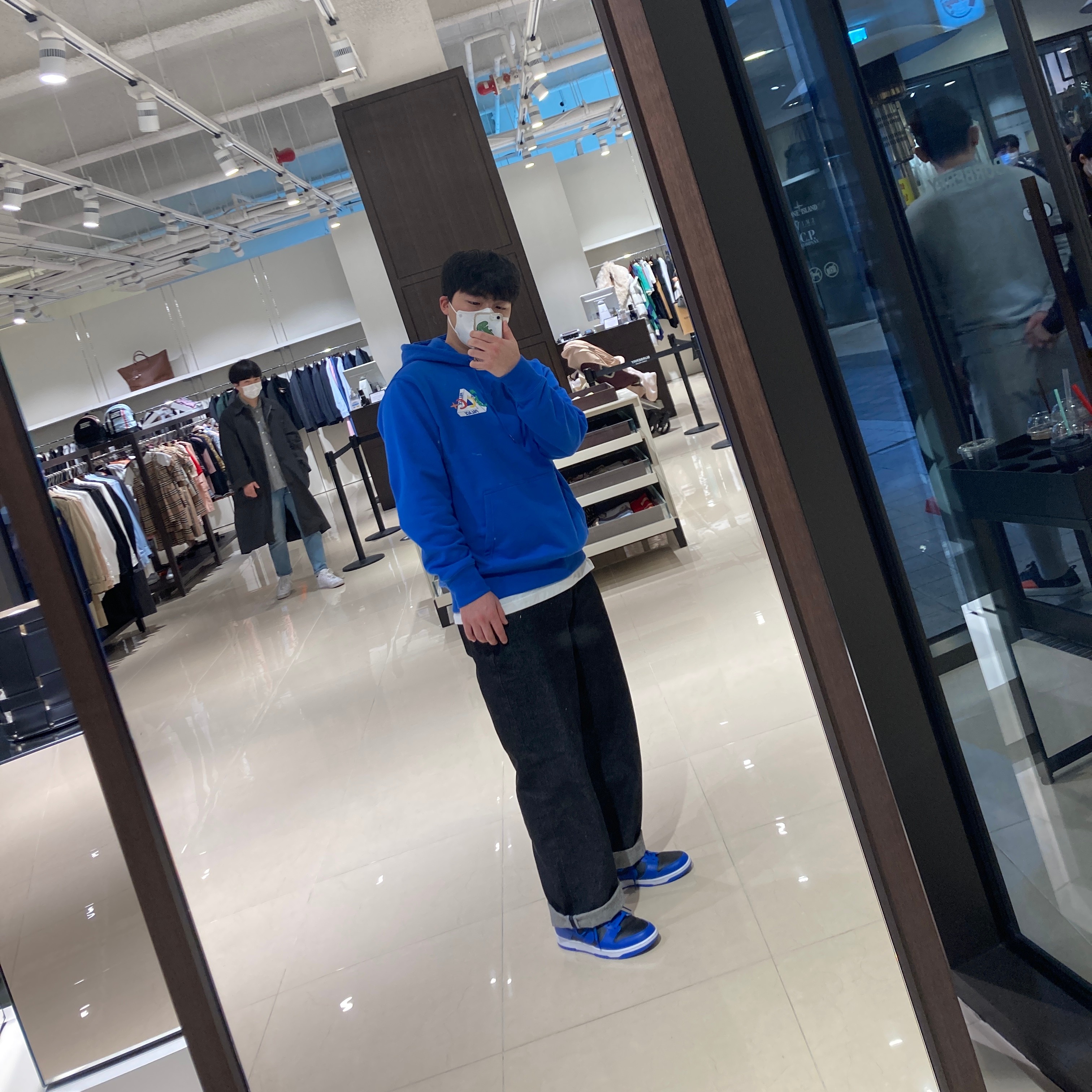 Nike Dunk Low Retro Hyper Cobalt, Palace JCDC2 Hood Blue - 20SS 착용 스타일 - 4