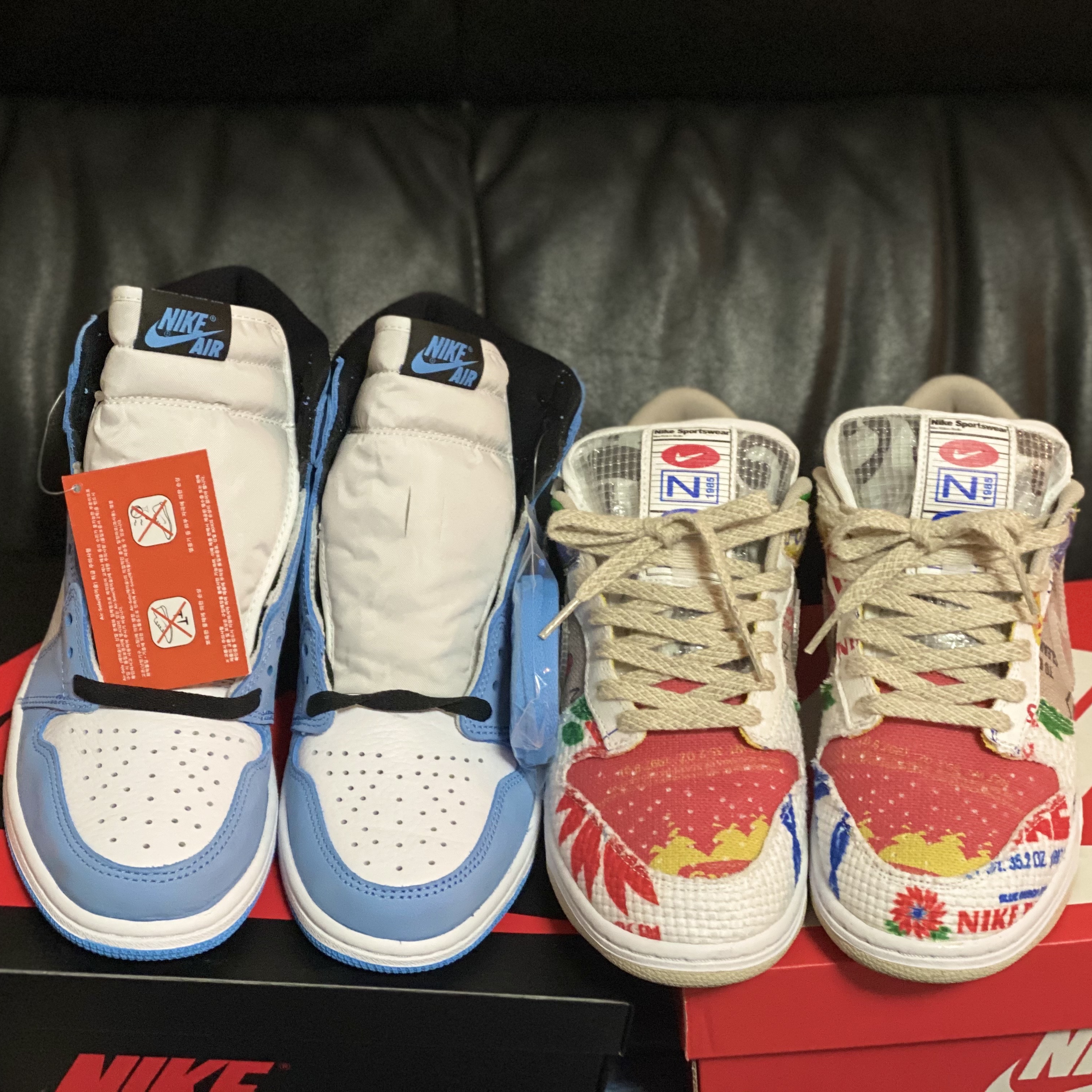 Jordan 1 Retro High OG University Blue, Nike Dunk Low SP City Market 착용 스타일 - 3