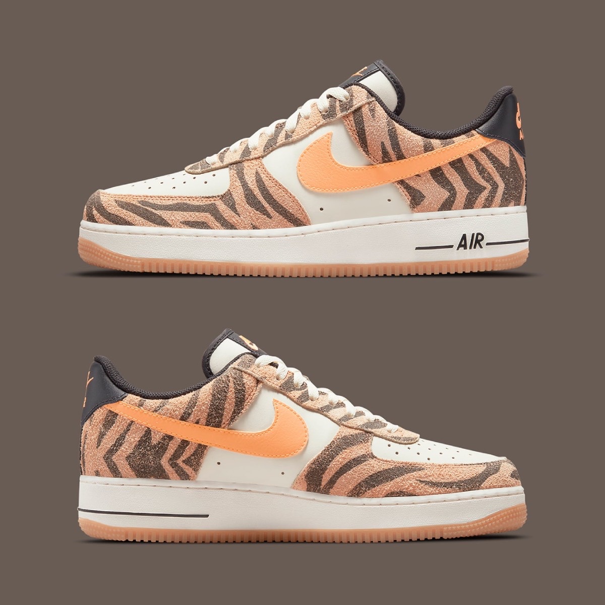Nike Air Force 1 '07 PRM Orange Zebra, Jordan 3 Retro SE Animal Instinct 착용 스타일 - 3