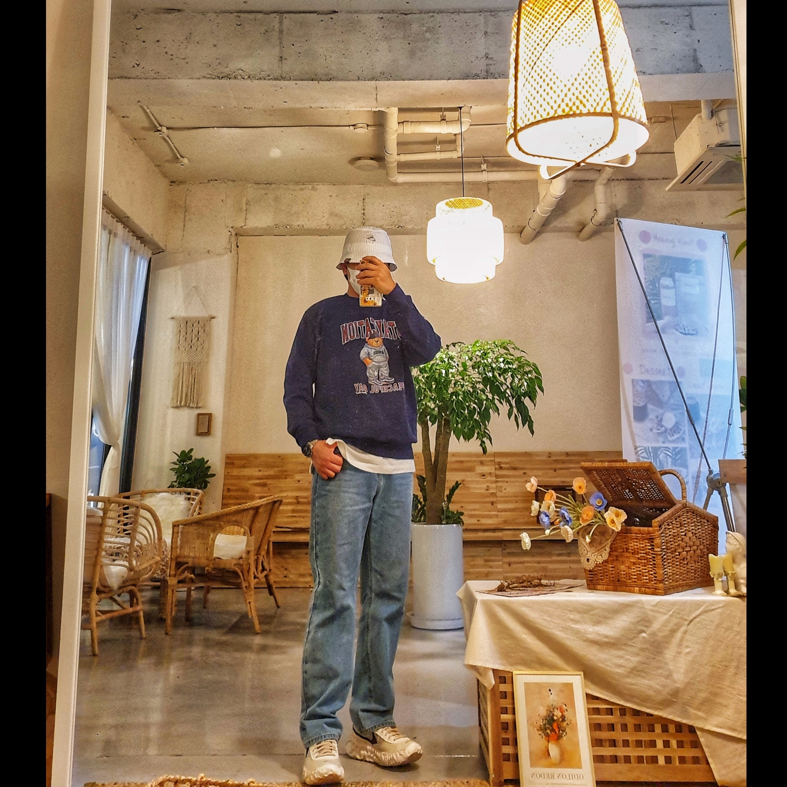 Nike x Kim Jones Bucket Hat White, Nike x Undercover Overbreak SP Overcast 착용 스타일 - 3