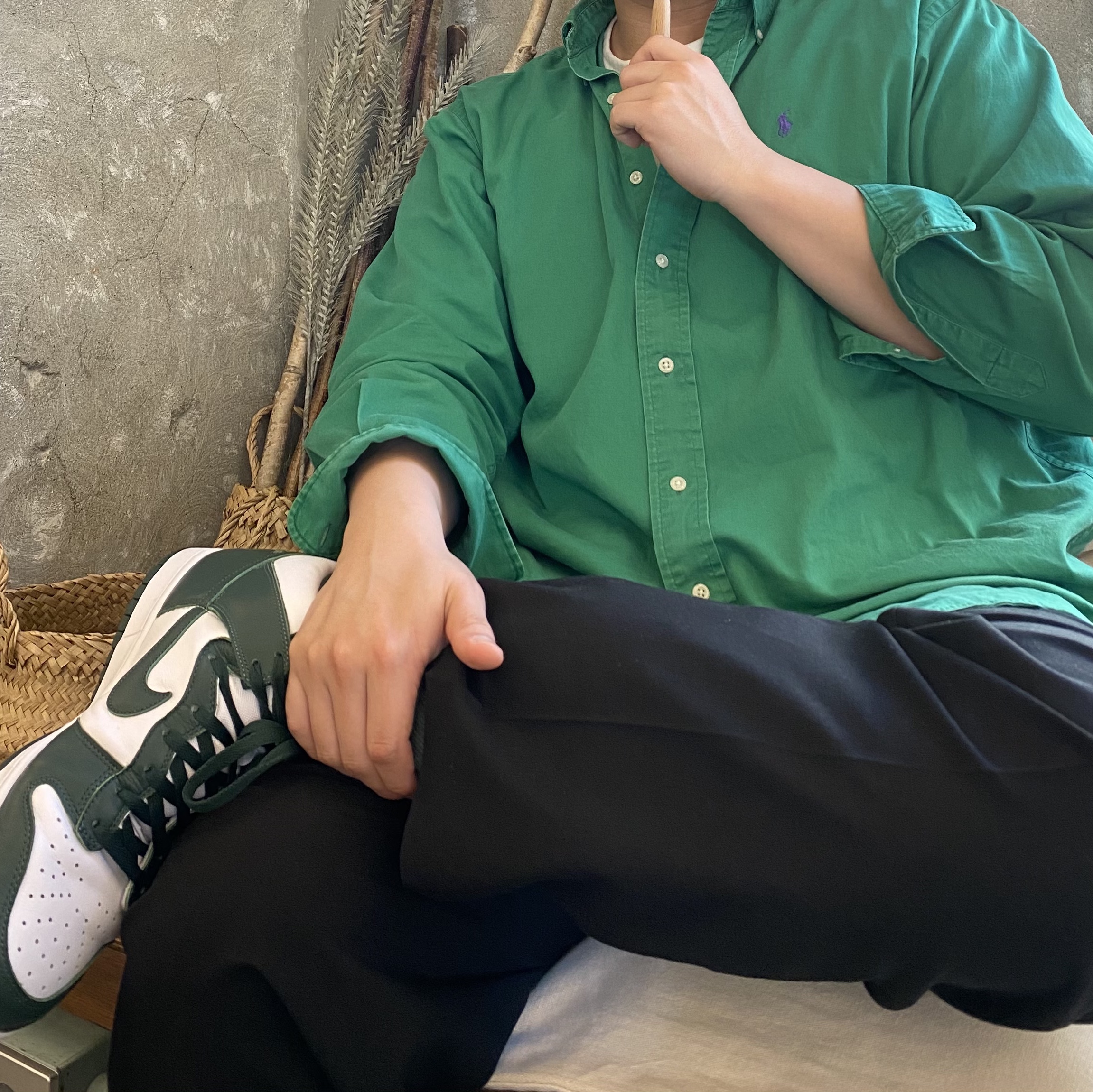 Nike Dunk High SP Spartan Green 착용 스타일