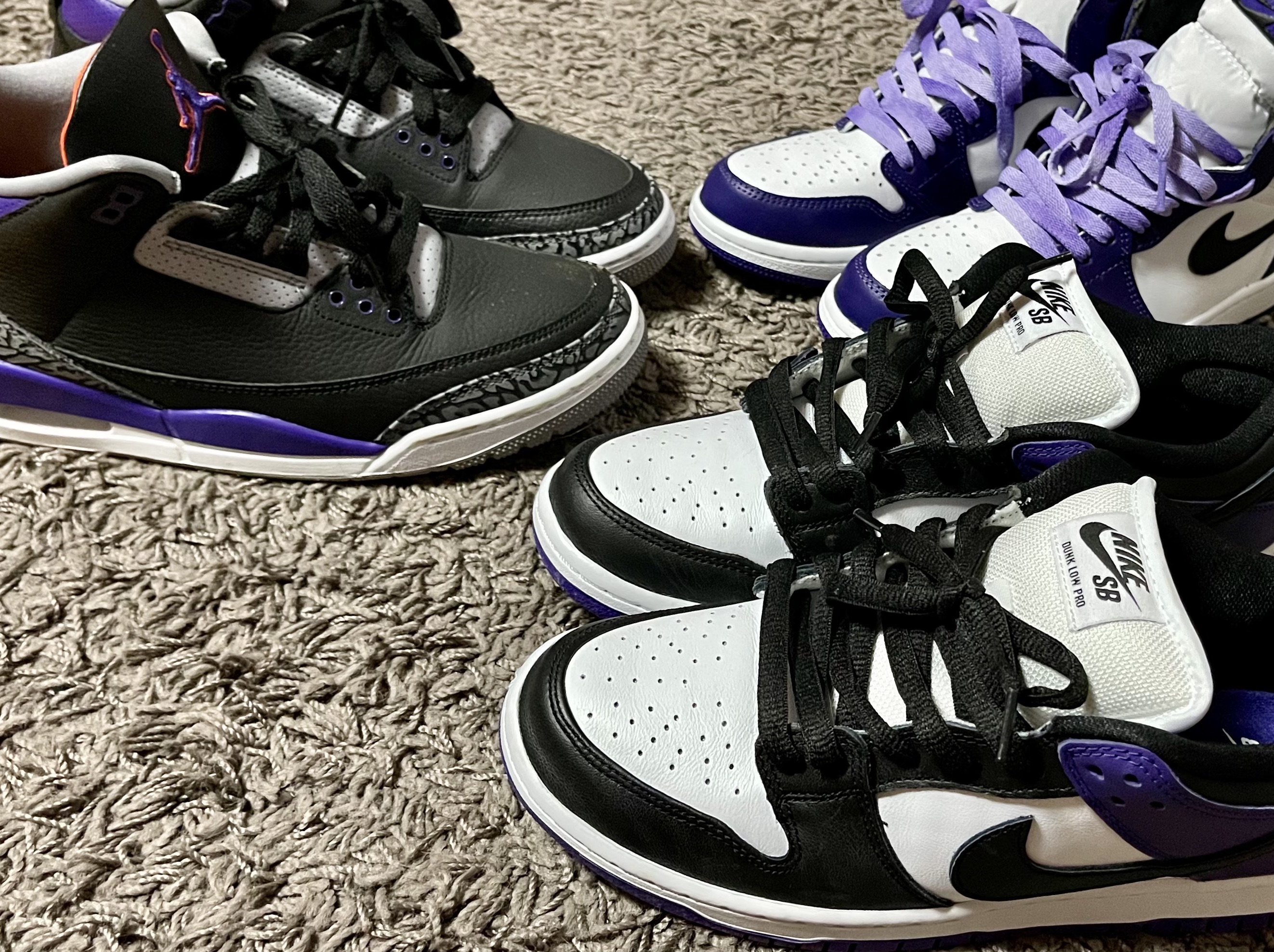 Jordan 1 Retro High OG Court Purple 2020, Jordan 3 Retro Court Purple 착용 스타일