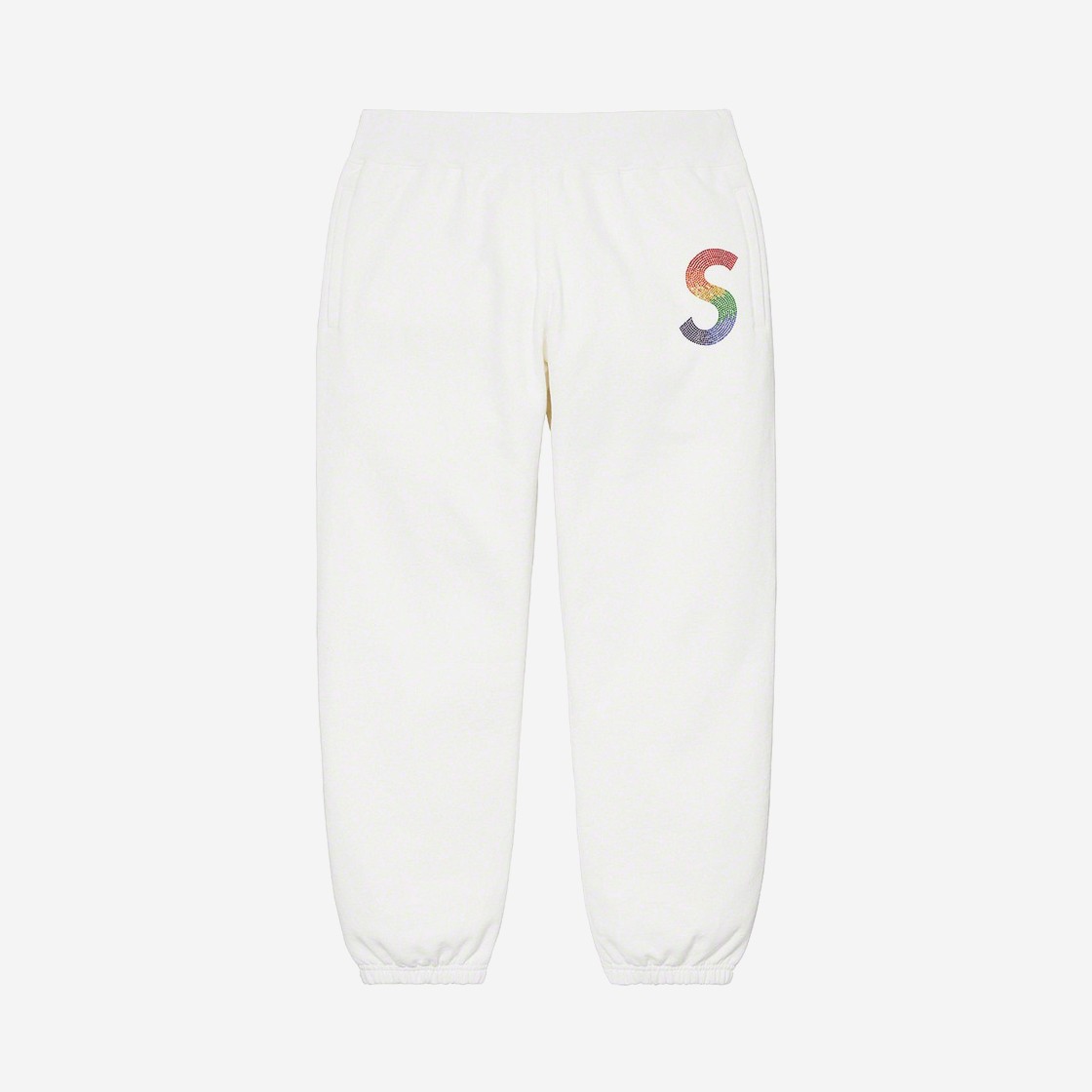 Supreme Swarovski S Logo Sweatpants White - 21SS 상세 이미지 1