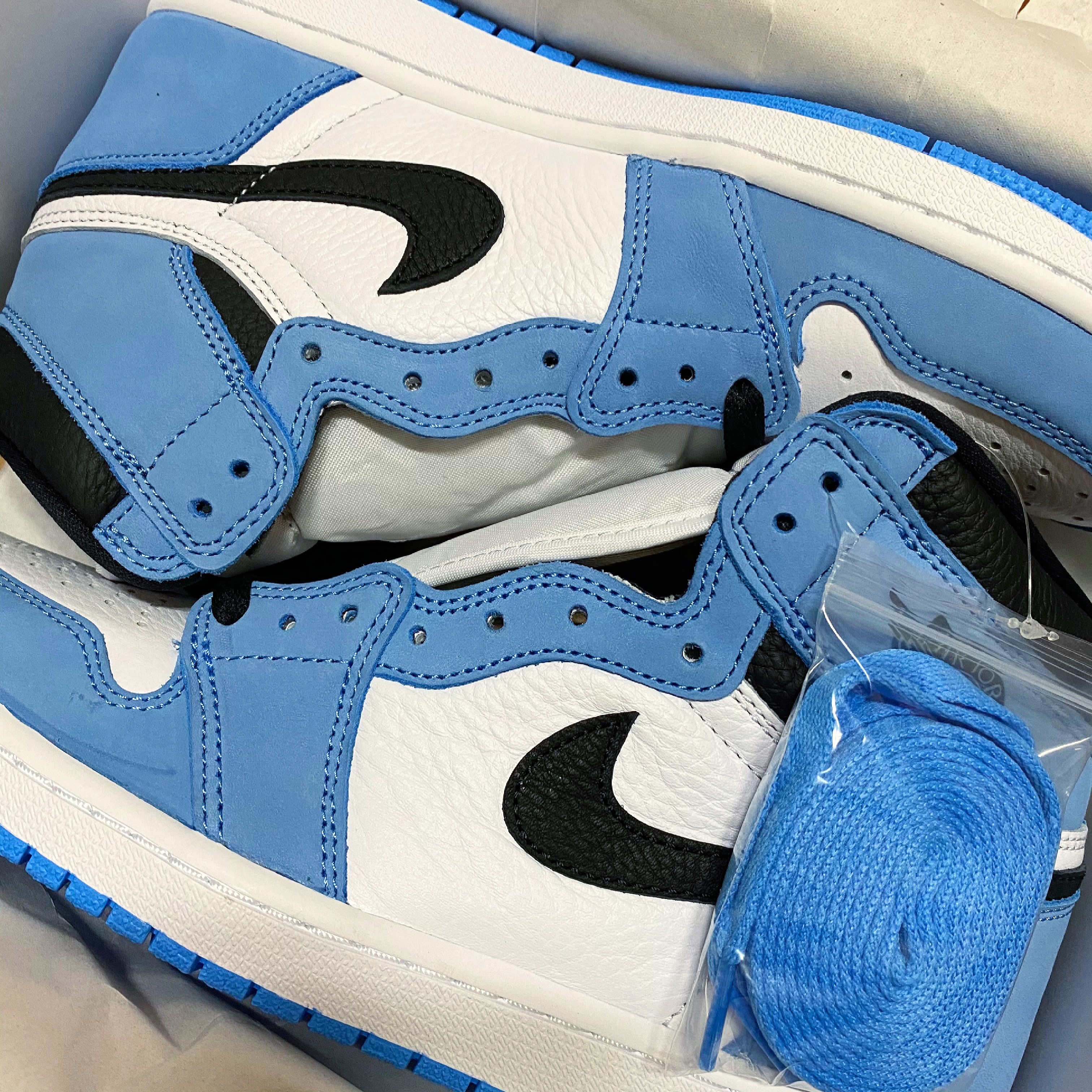 Jordan 1 Retro High OG University Blue, (GS) Jordan 1 Retro High OG University Blue 착용 스타일