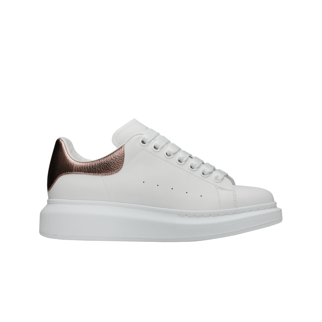 (W) 알렉산더 맥퀸 오버사이즈드 스니커즈 화이트 로즈 골드((W) Alexander McQueen Oversized Sneakers White Rose Gold)