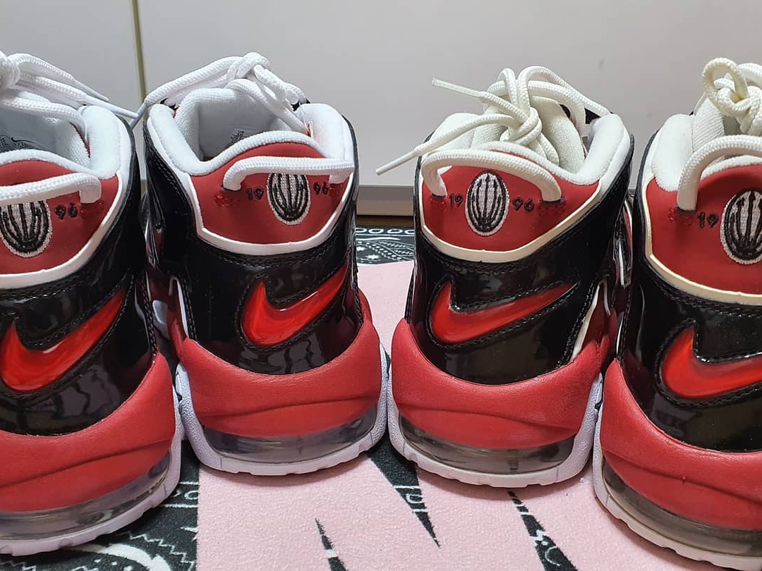 Nike Air More Uptempo 96 Bulls 2017, Nike Air More Uptempo 96 Bulls 2021 착용 스타일 - 3