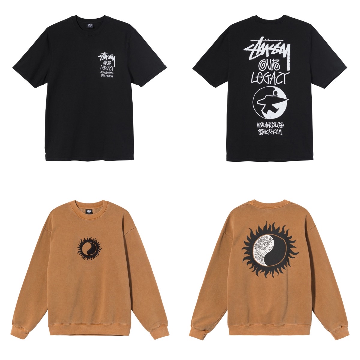 Stussy x Our Legacy Surfman Pig. Dyed T-Shirt Black - 20FW, Stussy x Our Legacy Yin Yang Hood Black 착용 스타일 - 2