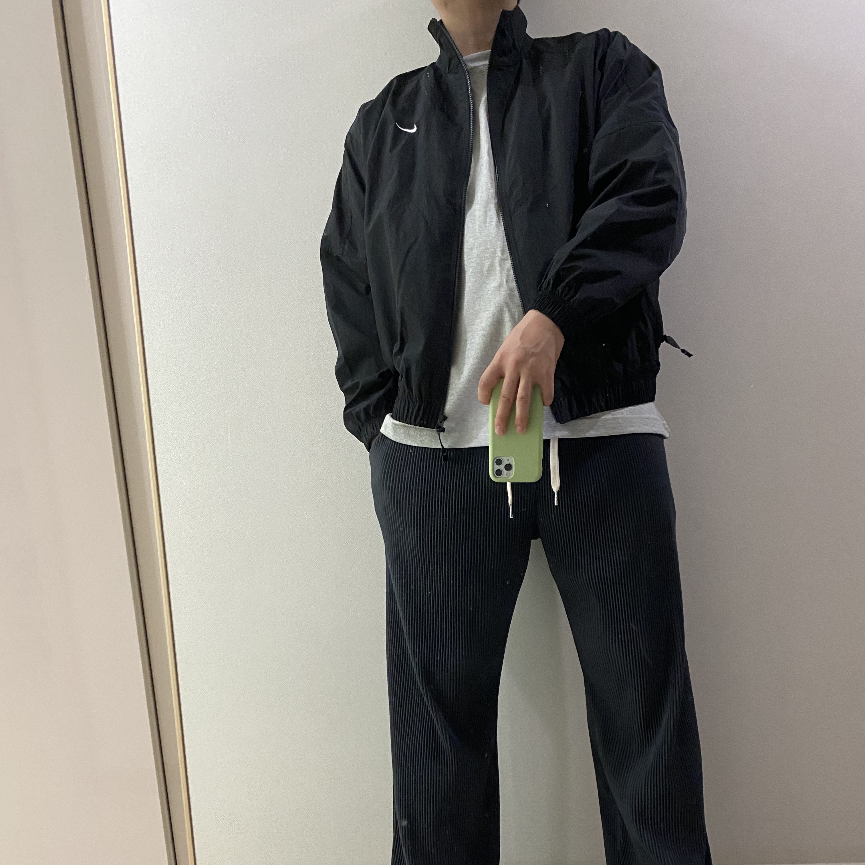 Nike M NRG Solo Swoosh Track Jacket Black - Asia 착용 스타일
