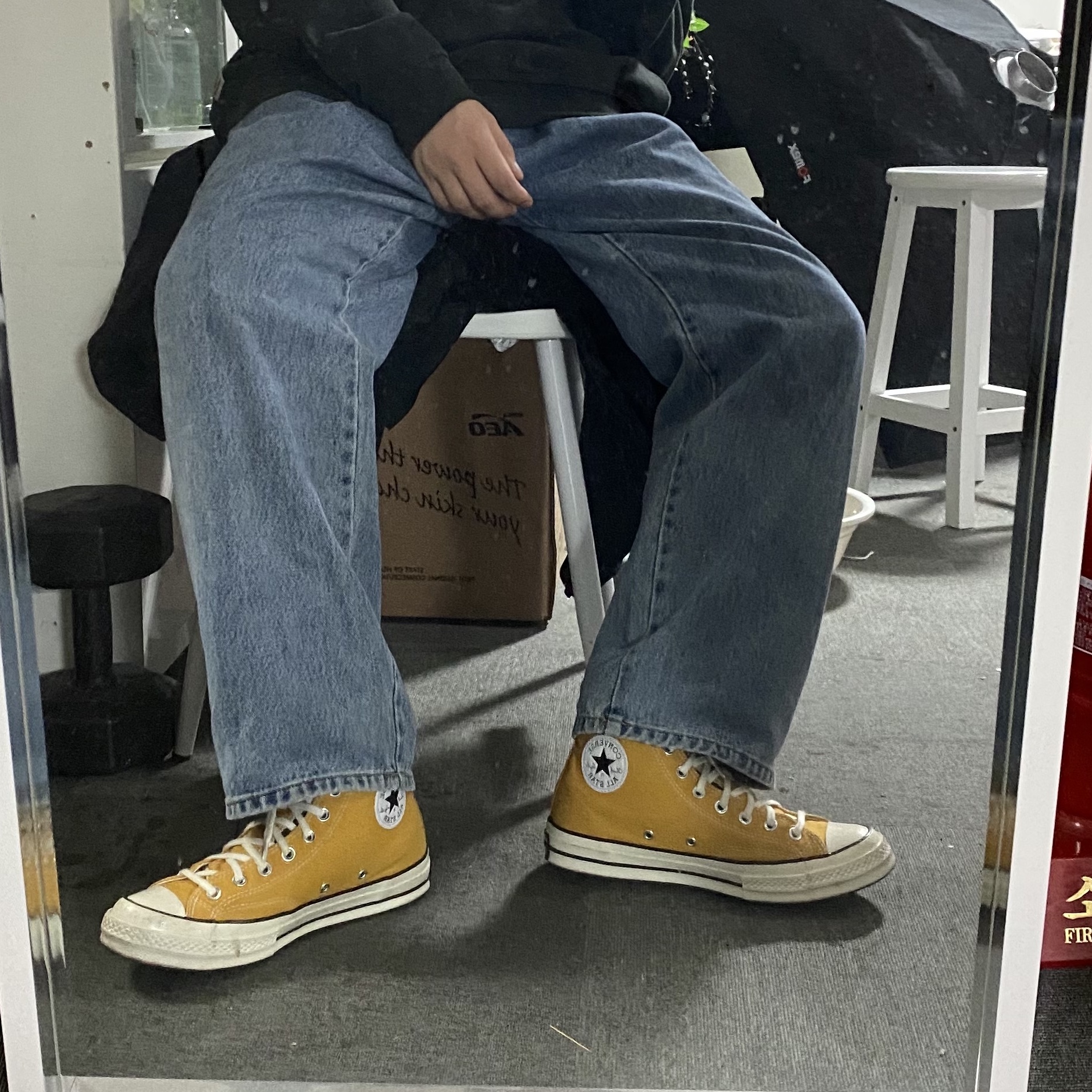 Converse Chuck 70 High Vintage Canvas Sunflower 착용 스타일
