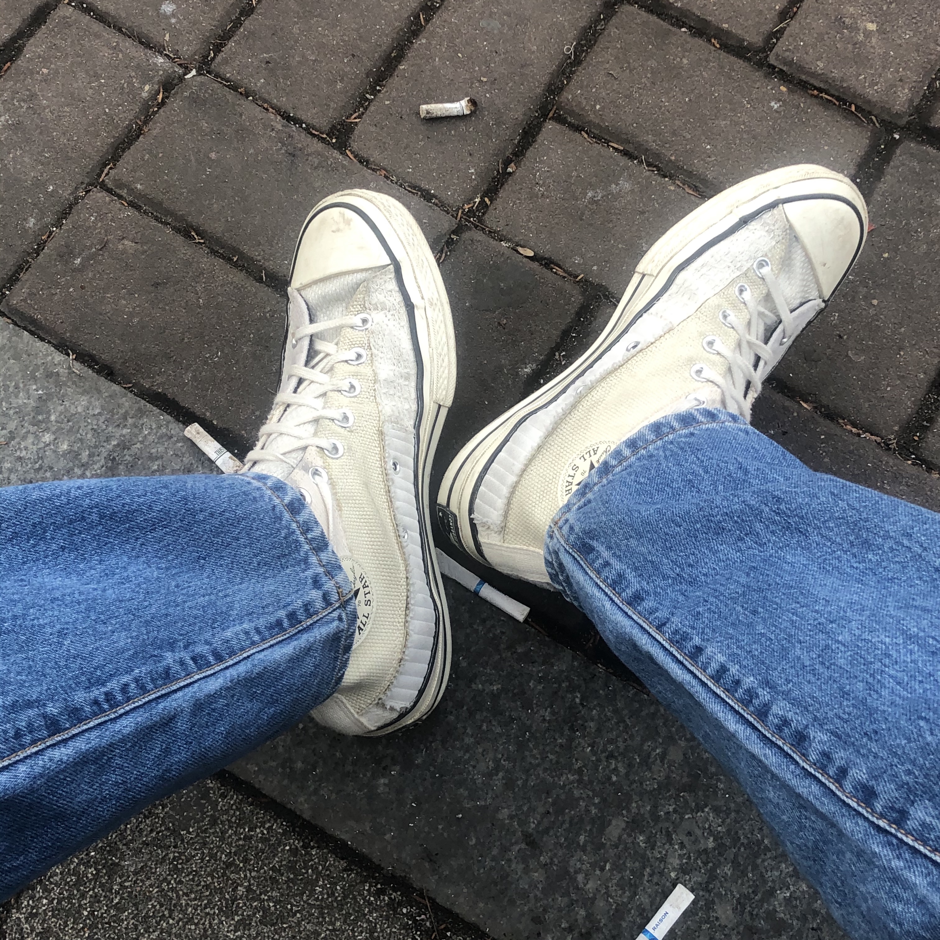 Converse Mono Patchwork Chuck 70 High White Egret 착용 스타일