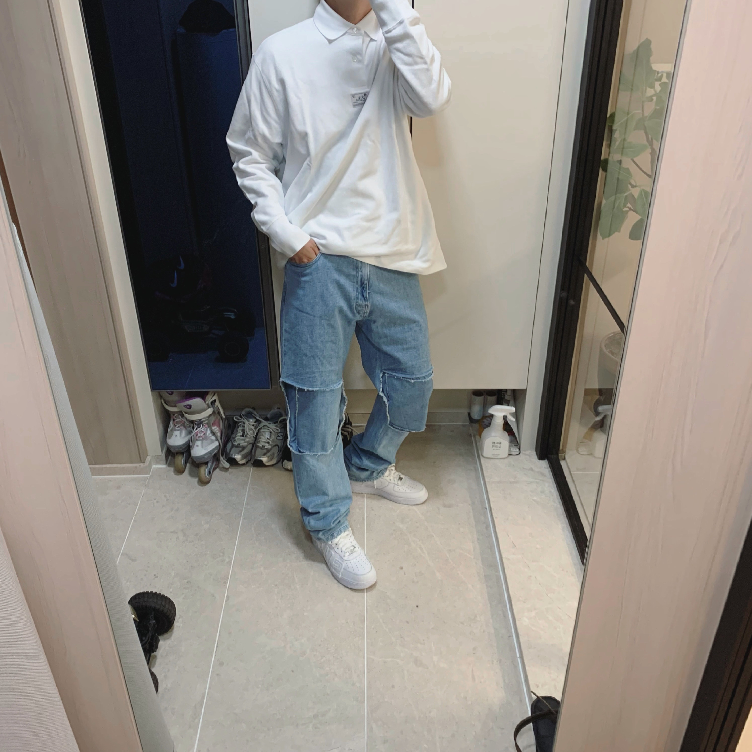 Nike x Cactus Plant Flea Market Air Force 1 Low Premium White 착용 스타일 - 2