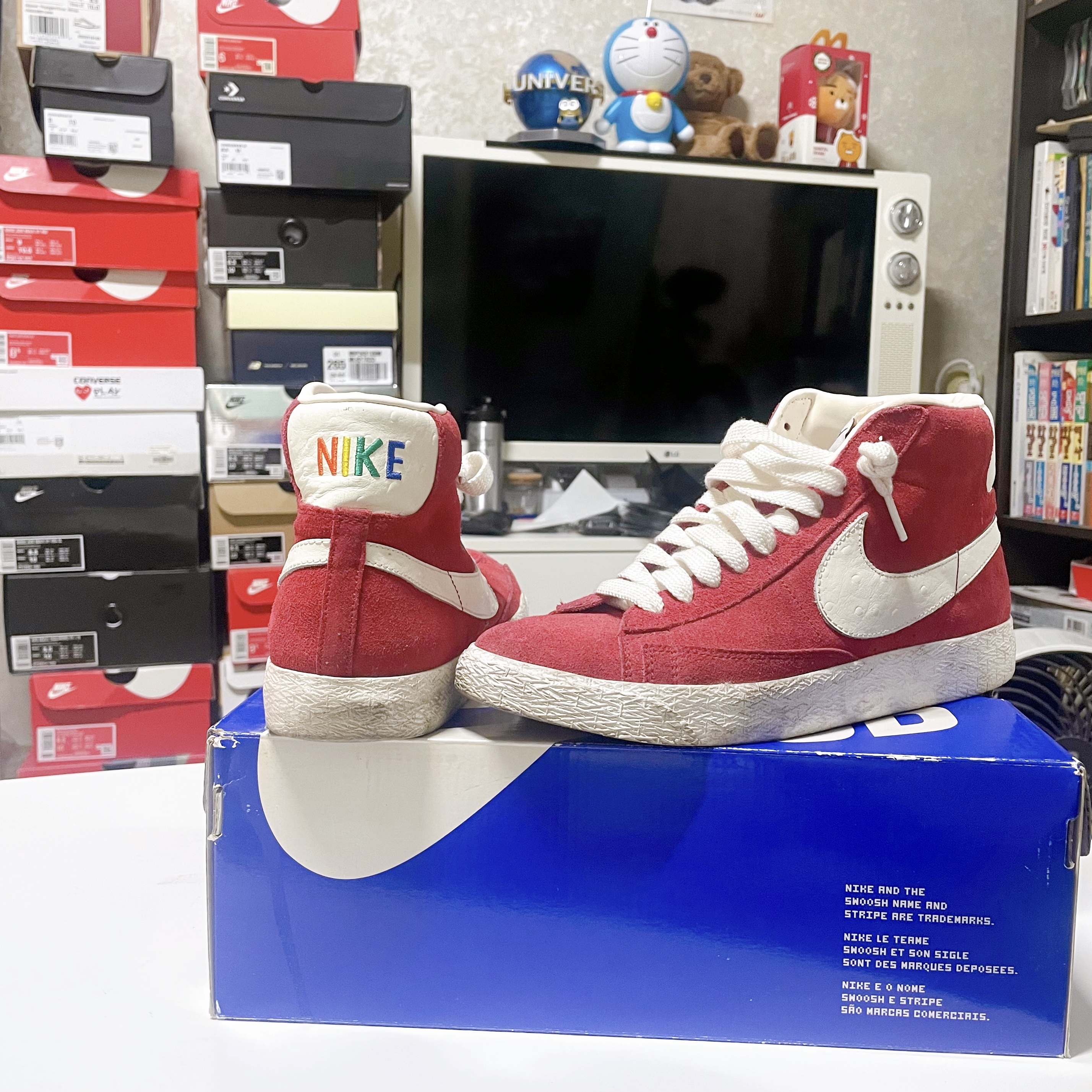 Nike SB Blazer Mid Red Suede 2017 착용 스타일