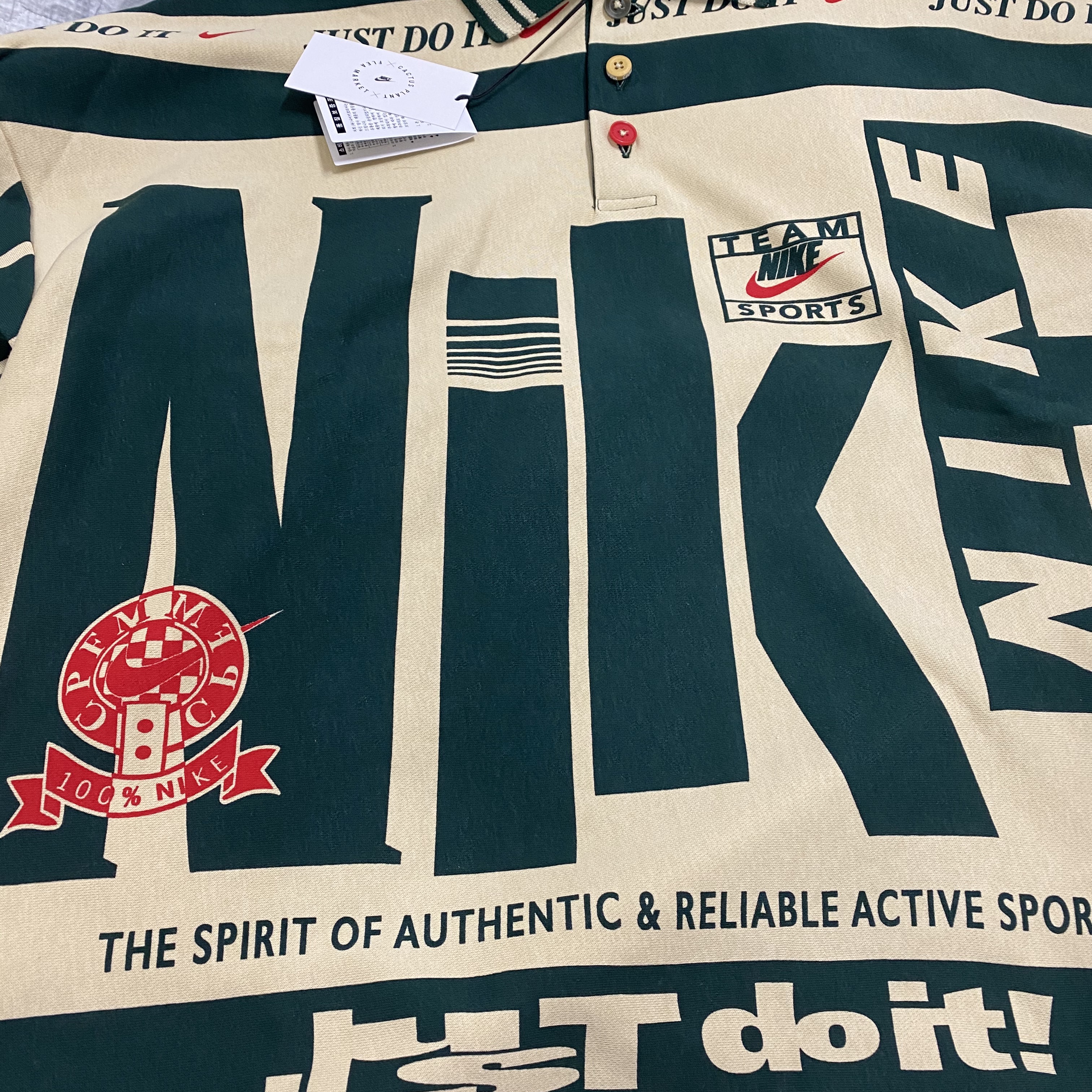 Nike x Cactus Plant Flea Market Long Sleeve Polo Natural - Asia 착용 스타일 - 2