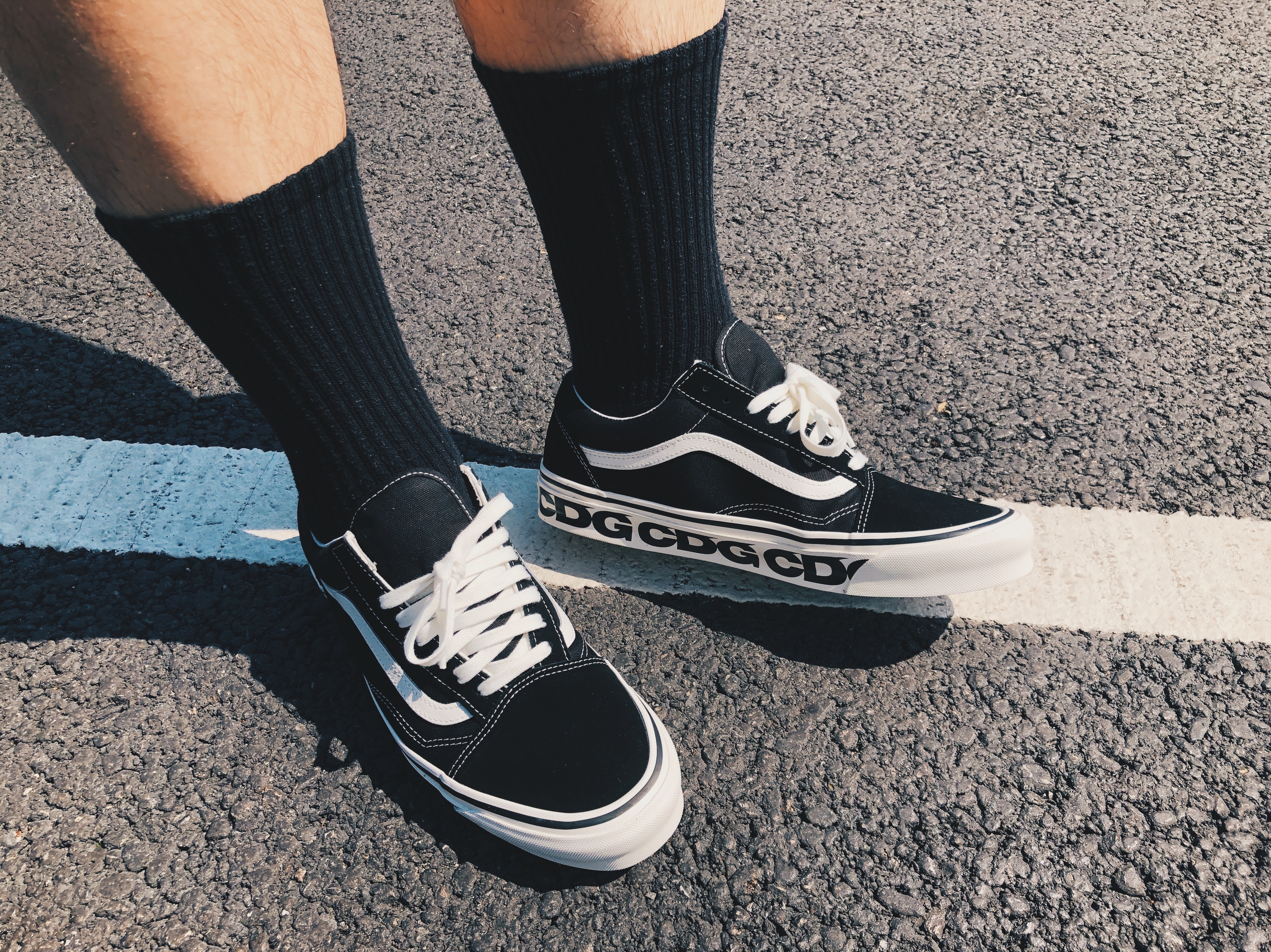 Vans Vault x CDG OG Old Skool LX Side Wall 착용 스타일