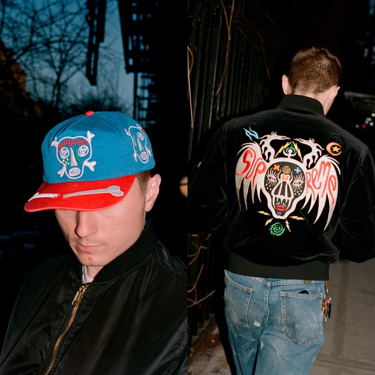 Supreme x Clayton Patterson Skulls Embroidered Work Shirt Black - 21SS 착용 스타일 - 5