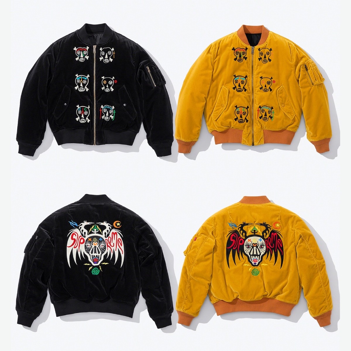 Supreme x Clayton Patterson Skulls Embroidered Work Shirt Black - 21SS 착용 스타일 - 2