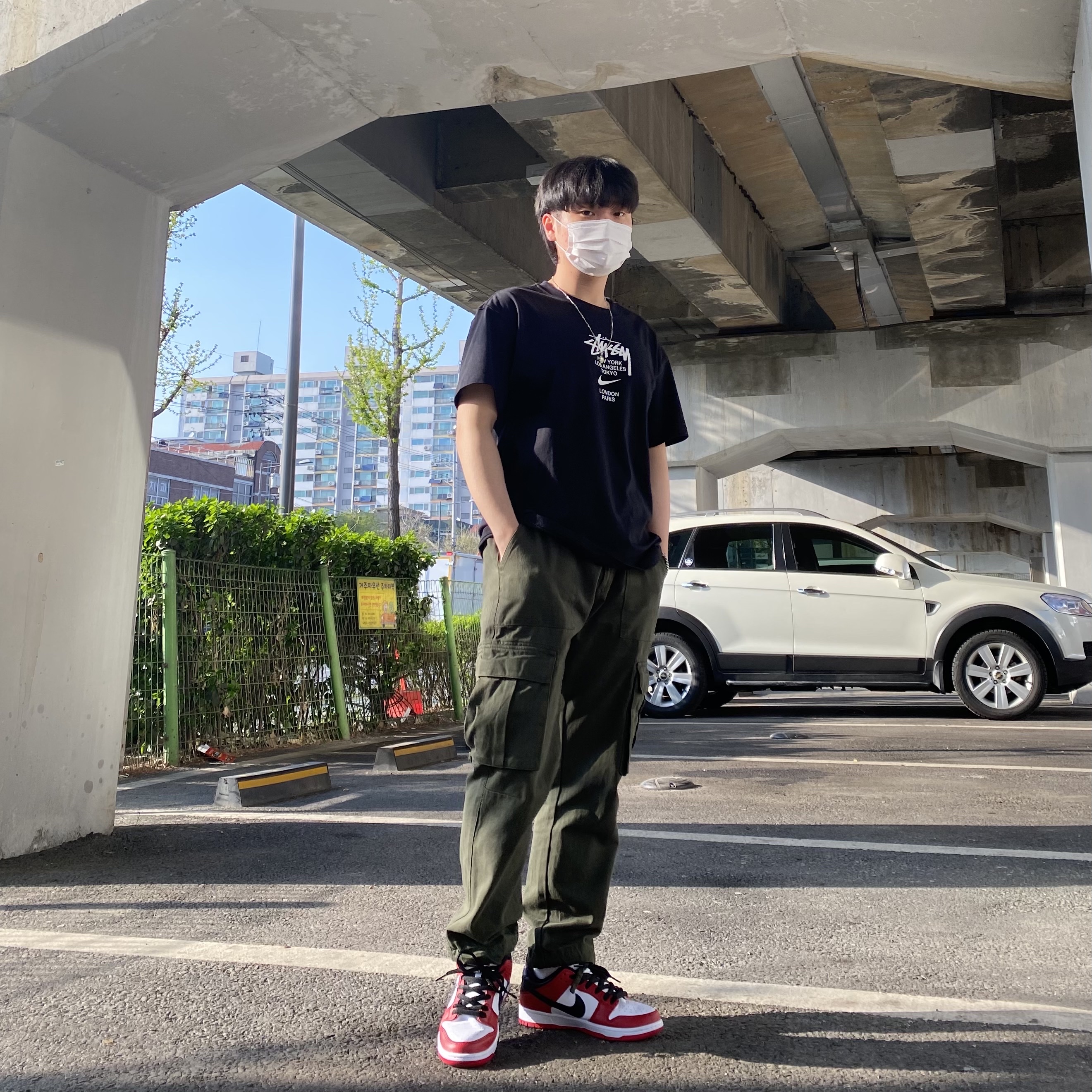 Nike x Stussy WT T-Shirt Black - Asia, Nike SB Dunk Low Pro Chicago 착용 스타일 - 2