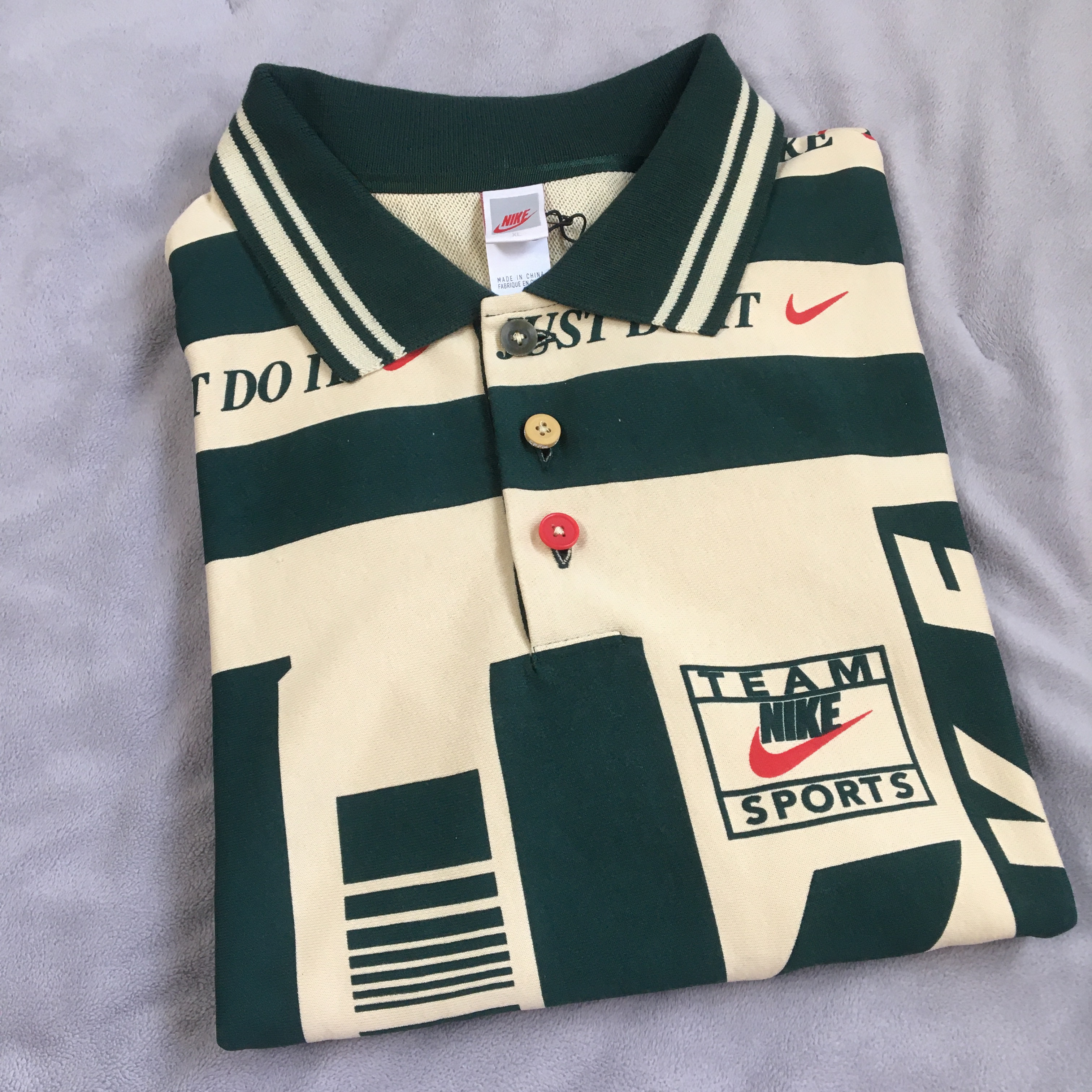 Nike x Cactus Plant Flea Market Long Sleeve Polo Natural - US/EU, Nike x Cactus Plant Flea Market Long Sleeve Polo Natural - Asia 착용 스타일 - 1