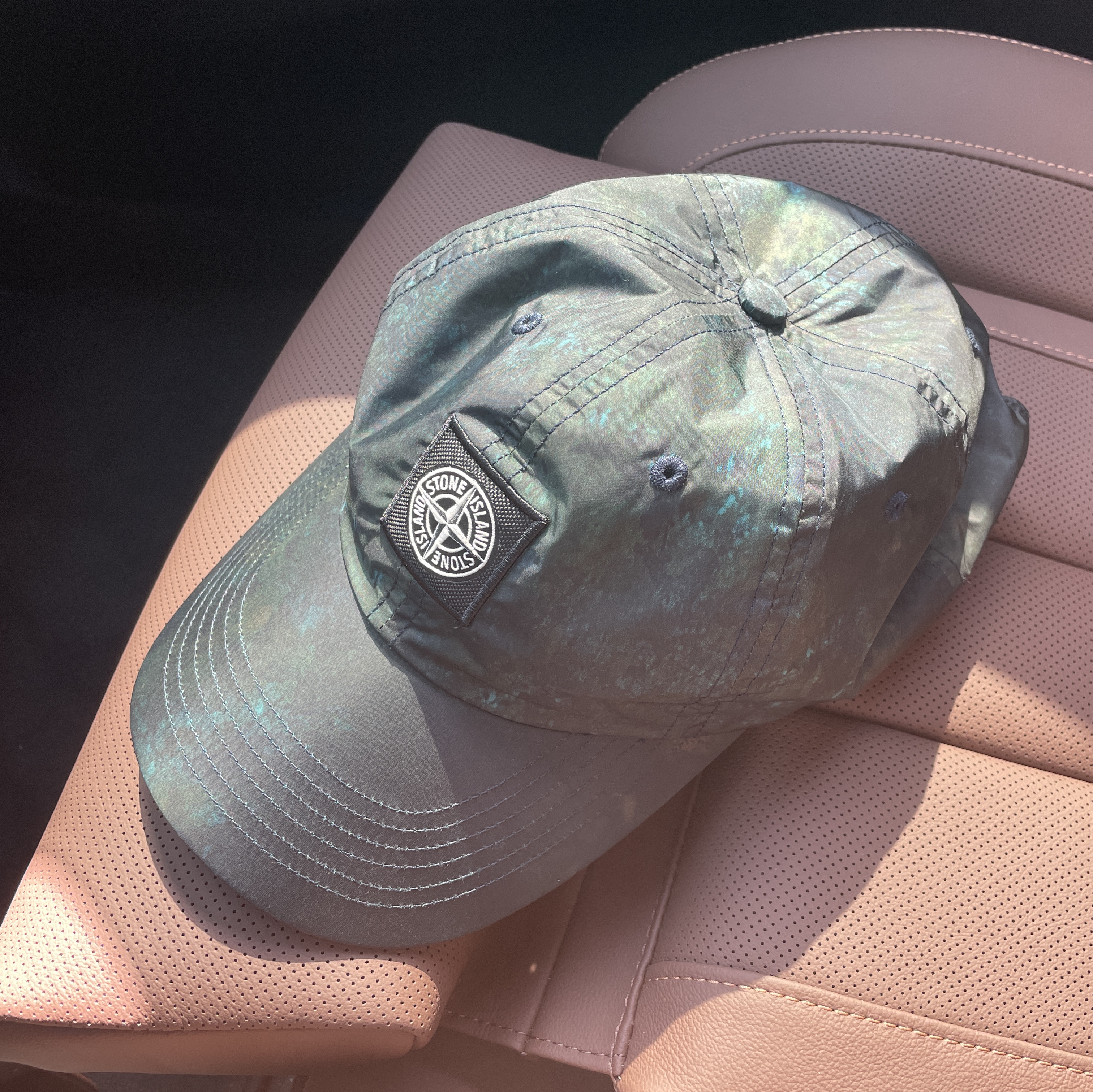 Supreme x Stone Island Painted Camo Nylon 6-Panel Dark Teal - 20FW 착용 스타일