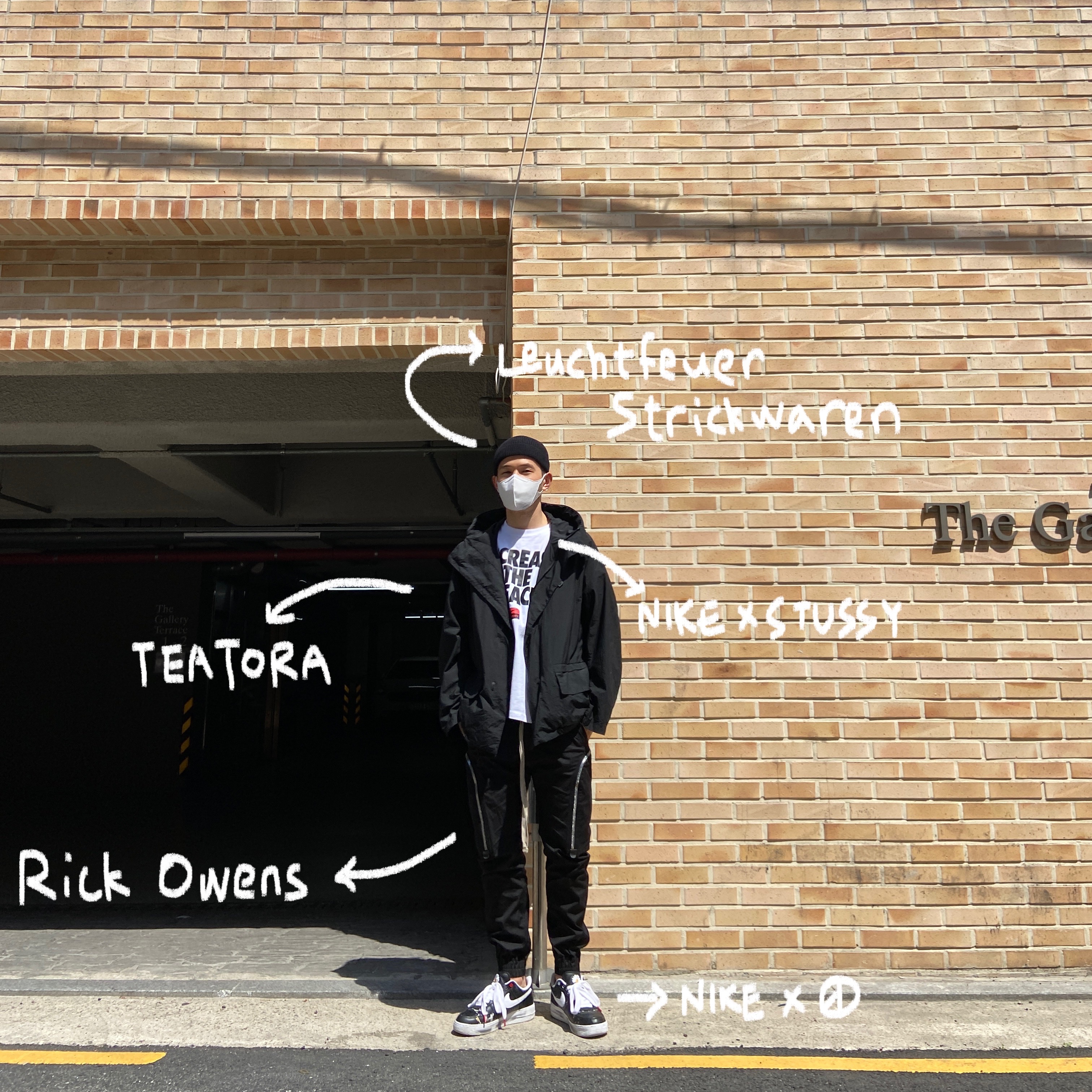 Nike x Peaceminusone Air Force 1 Low Para-Noise, Nike x Stussy Increase The Peace T-Shirt - Asia 착용 스타일 - 1